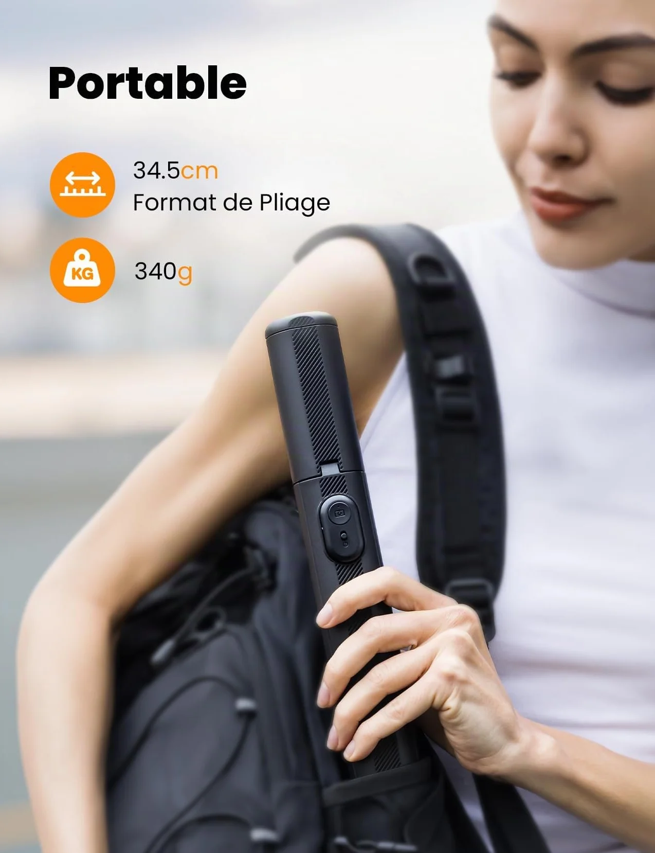 ANXRE 180cm Trépied Selfie avec Télécommande Détachable, Perche Extensible NT79 pour Smartphone et GoPro