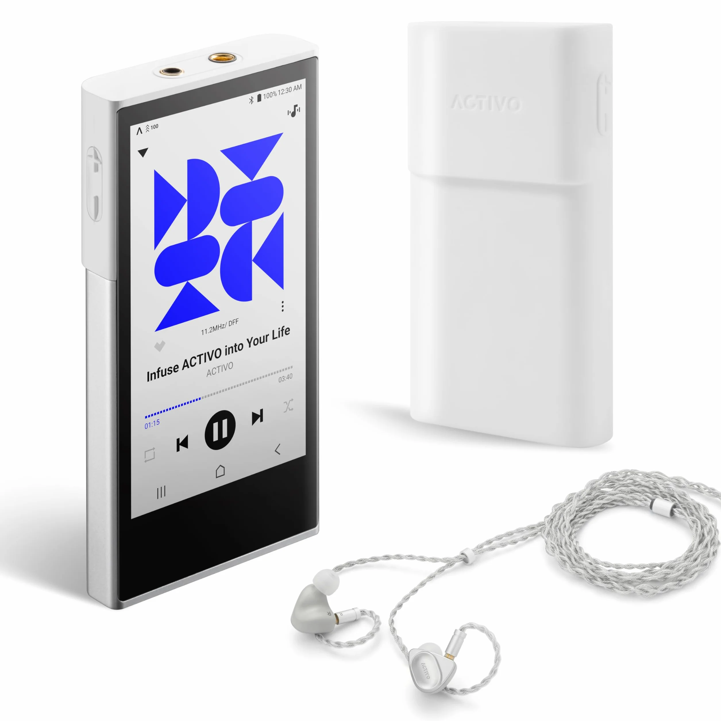 Activo P1 Lecteur Audio Numérique Kit Démarrage avec Écouteurs Volcano et Étui Protection