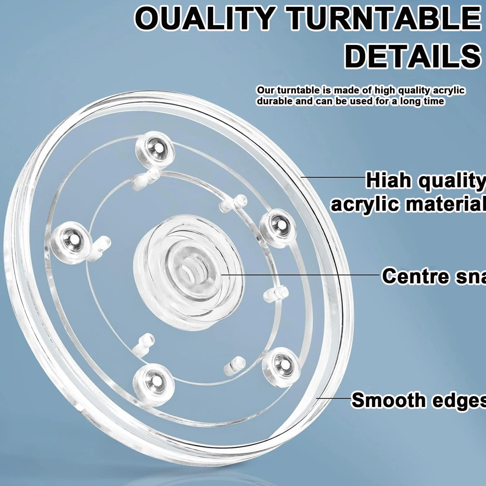 2 Pièces Plateau Tournant, 15cm Plateau Tournant Universel à 360° Supporte, Transparent Plateau Pivotant Rond Plateau Tournant Manuel avec Roulements à Billes en Acier pour TV Ordinateur Artisanat