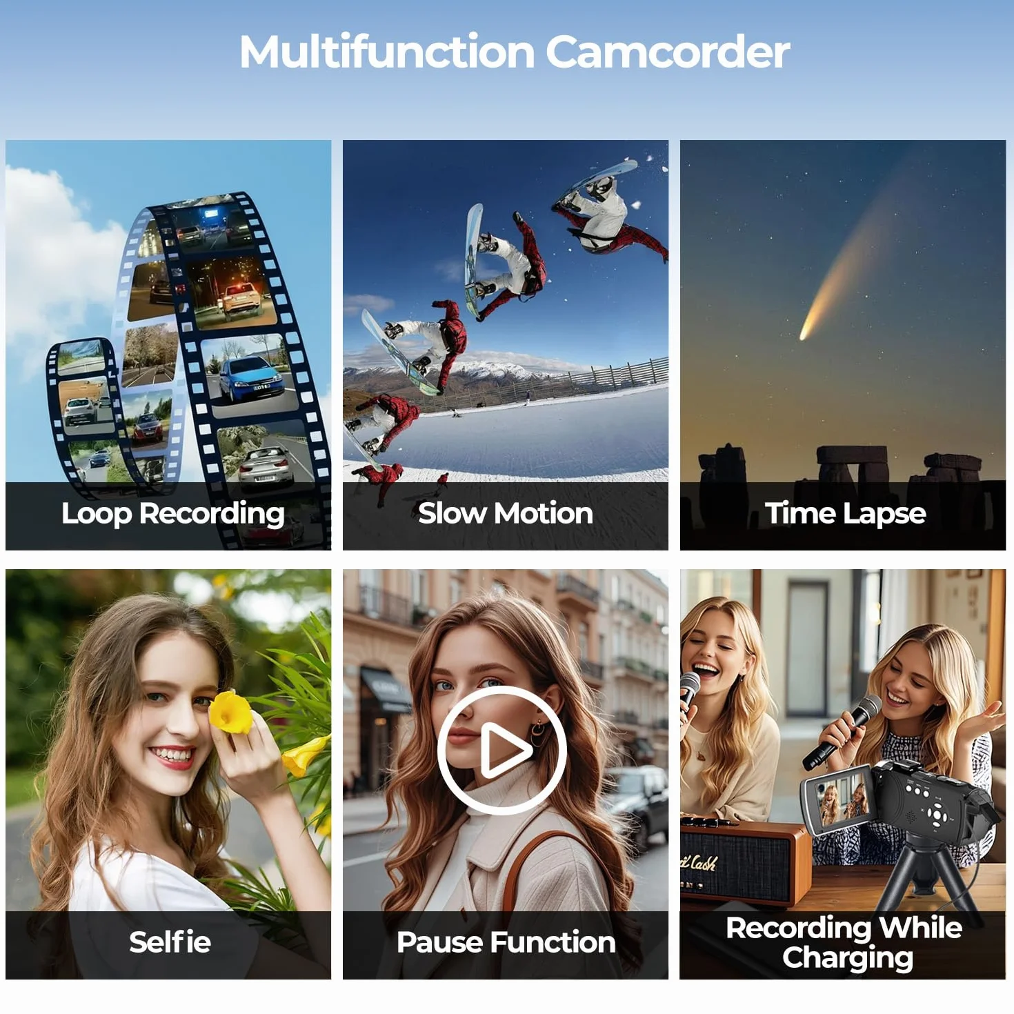 Caméscope 4K 64MP Zoom Numérique 18X Camescope Numerique, 3" Écran Rotatif 270° Vlogging Camera avec Télécommande, Batterie et Carte SD 32Go