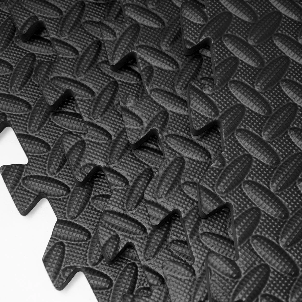 EYEPOWER Tapis Puzzle Fitness Sol Mousse EVA 4 Fragments 8 Cadres 1,59qm Noir