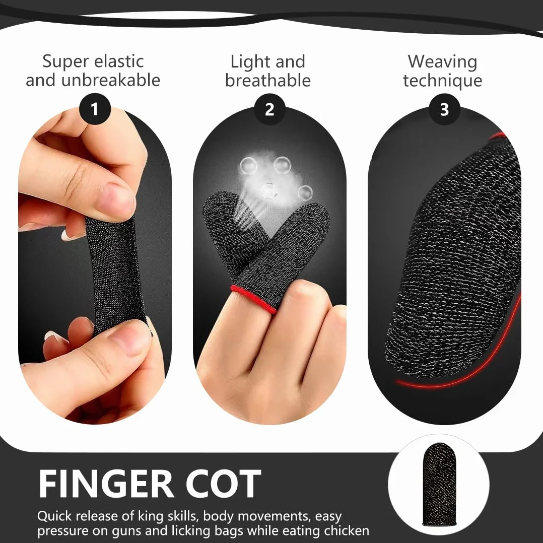 20 pièces Manchons de Doigt pour Gaming Mobile, Protection de Pouce Anti-Transpiration, Gants pour Écran Tactile Jeu Mobile