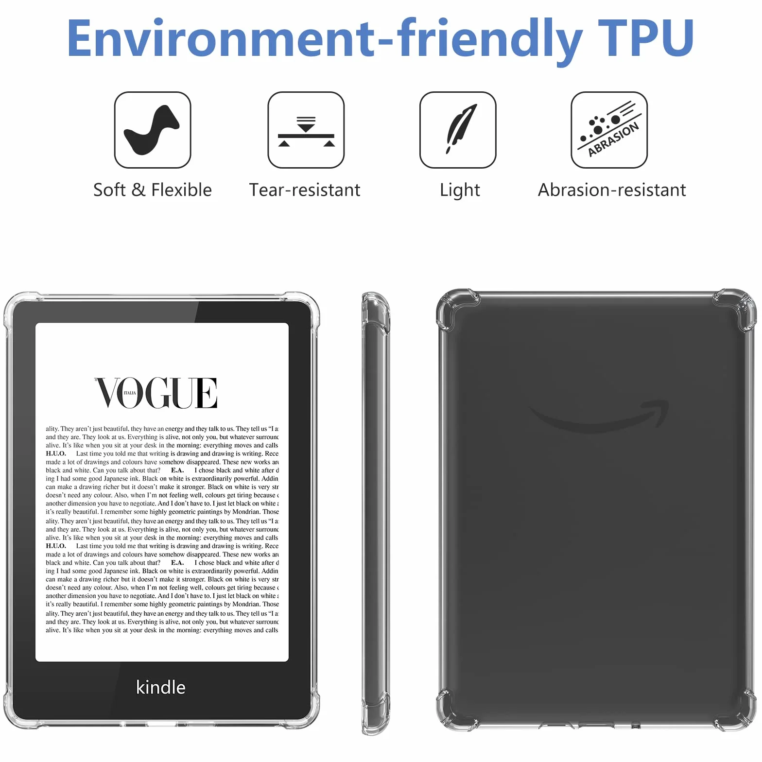 TQQ Étui pour Kindle Paperwhite 7" (12ème génération - 2024) et Kindle Colorsoft Signature Edition, Coque de Protection en TPU Ultra Doux et Flexible pour Kindle Paperwhite 2024