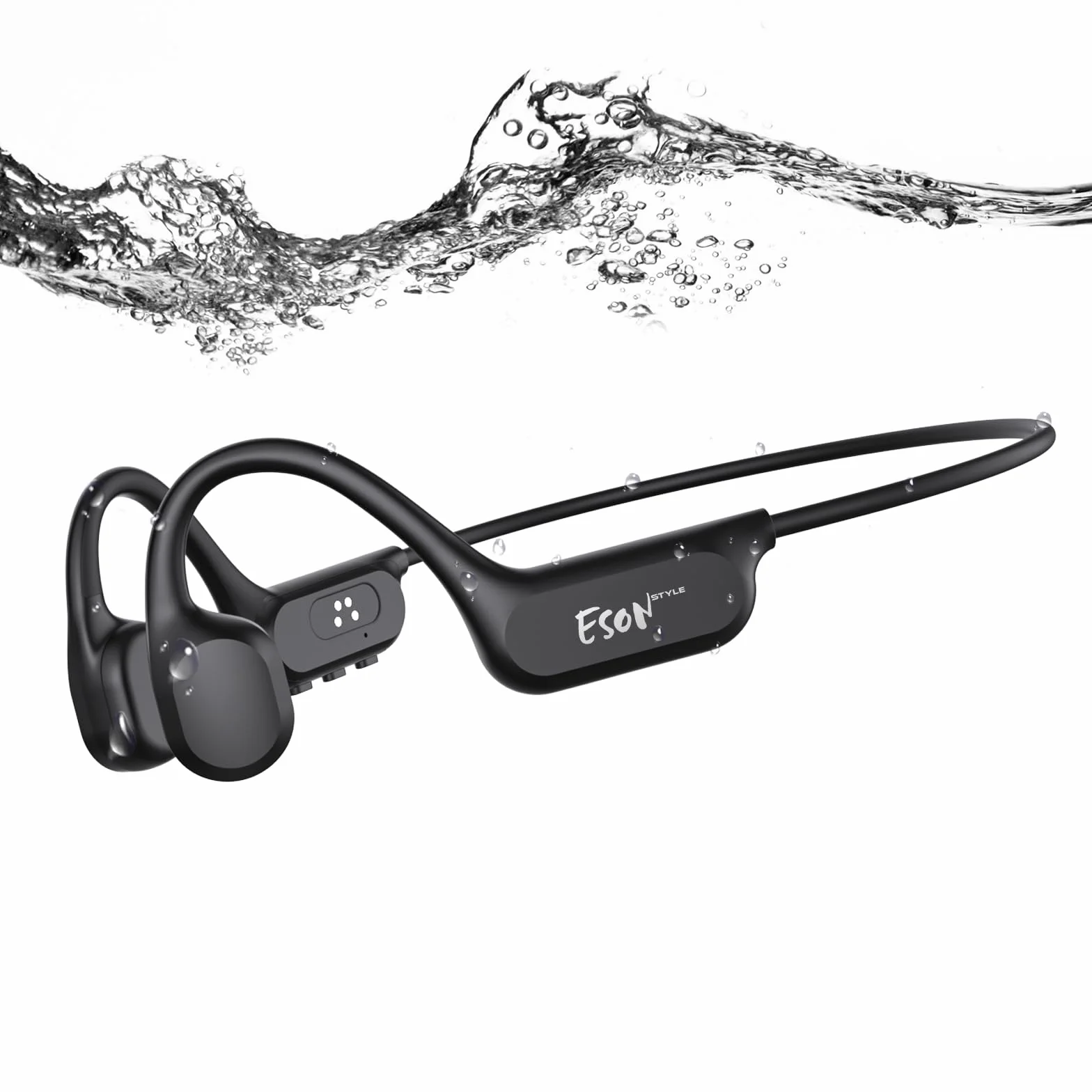 esonstyle Casque Conduction Osseuse Natation Bluetooth 6.0,Casque Étanche IP68,Ecouteur Waterproof Natation Écouteurs Ouverts sous l'eau avec MP3 8G pour Course à Pied, Cyclisme, Sport