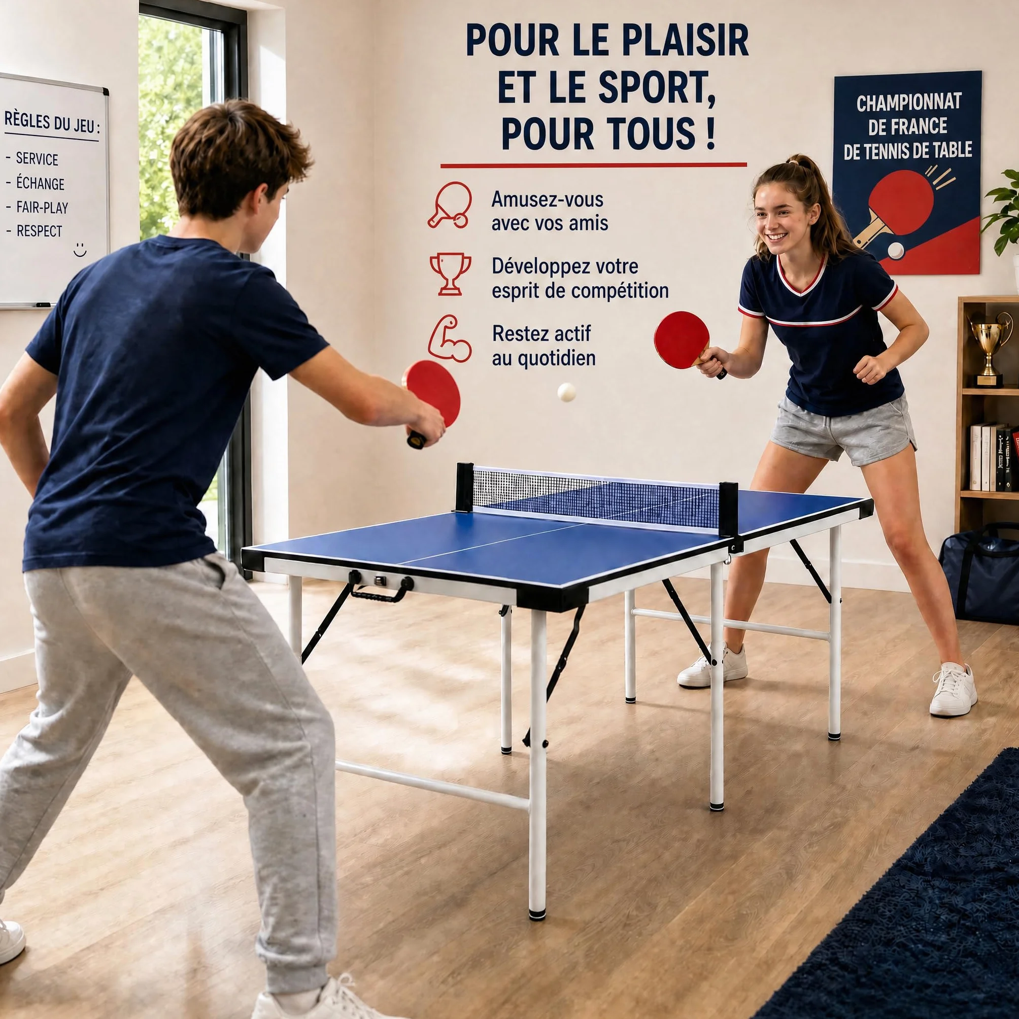 HLC Table de Ping Pong Exterieur Pliable 169×81×69cm pour Adultes et Enfants