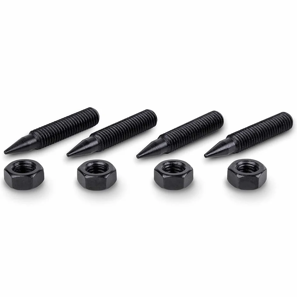 PrecisionGeek - M8 Pointes de Haut-Parleur (M8 x 45 mm | Acier Noirci) – Lot de 4 – Pointes HiFi Antivibrations et Pieds d’Isolation pour Enceintes, Amplificateurs, Caissons et Supports Audio