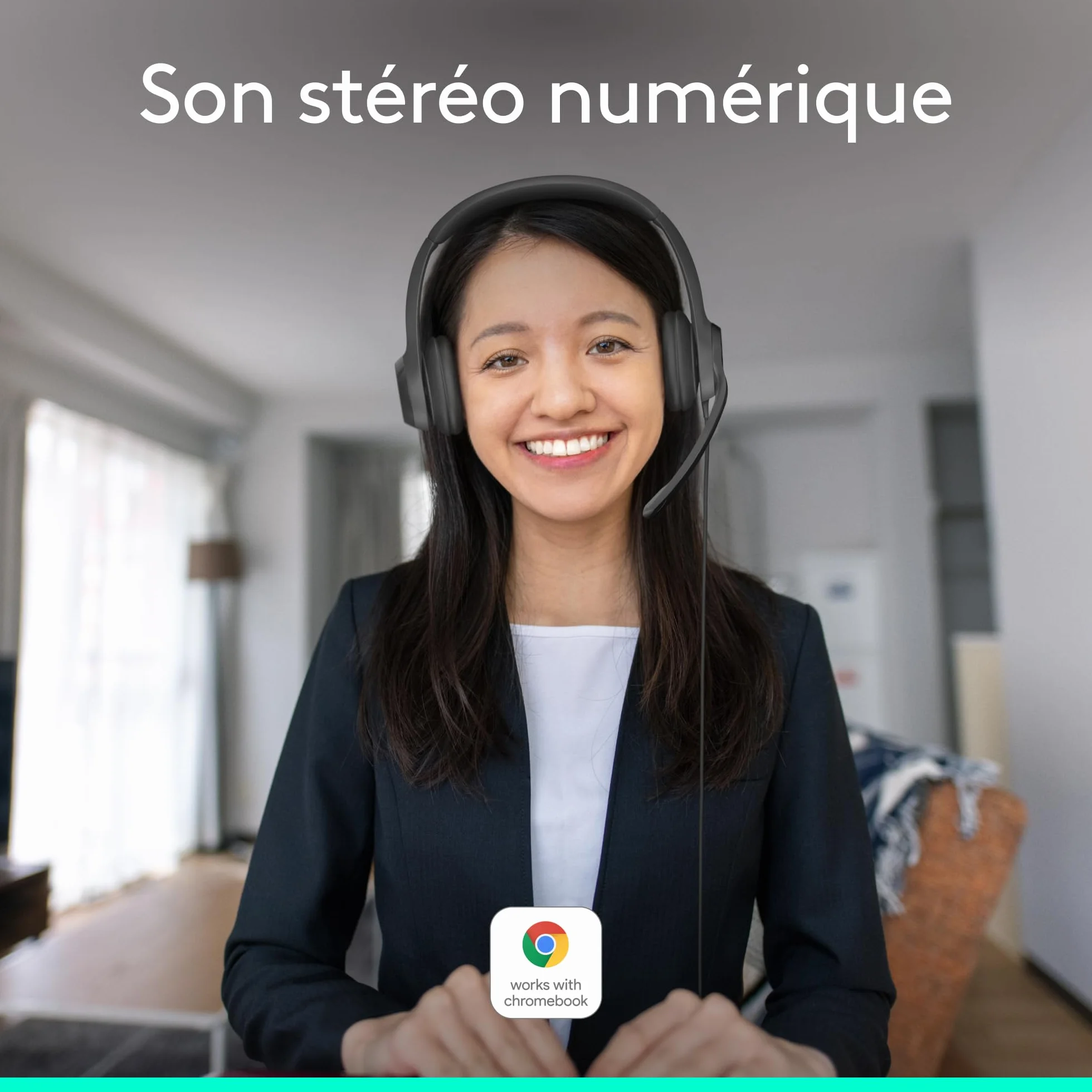 Logitech H390 Casque Filaire pour PC/Ordinateur Portable, Casque Stéréo avec Microphone Antibruit, USB-A, Commandes en Ligne, Compatible avec Chromebook - Noir