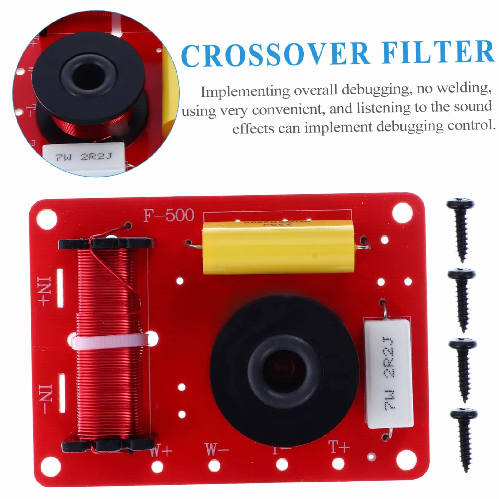 Uonlytech 2pièces Filtre De Crossover Audio pour Haut-parleurs Diviseur De Fréquence Treble Bass pour Système Audio Automobile Accessoire pour Amélioration Qualité Sonore