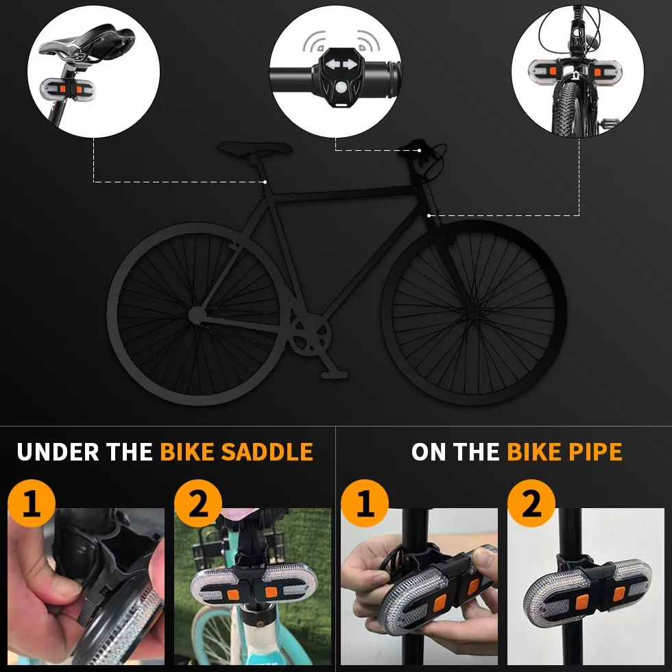 Feu Arriere Velo Clignotant pour Vélo, Télécommande sans Fil USB Rechargeable, 5 Modes