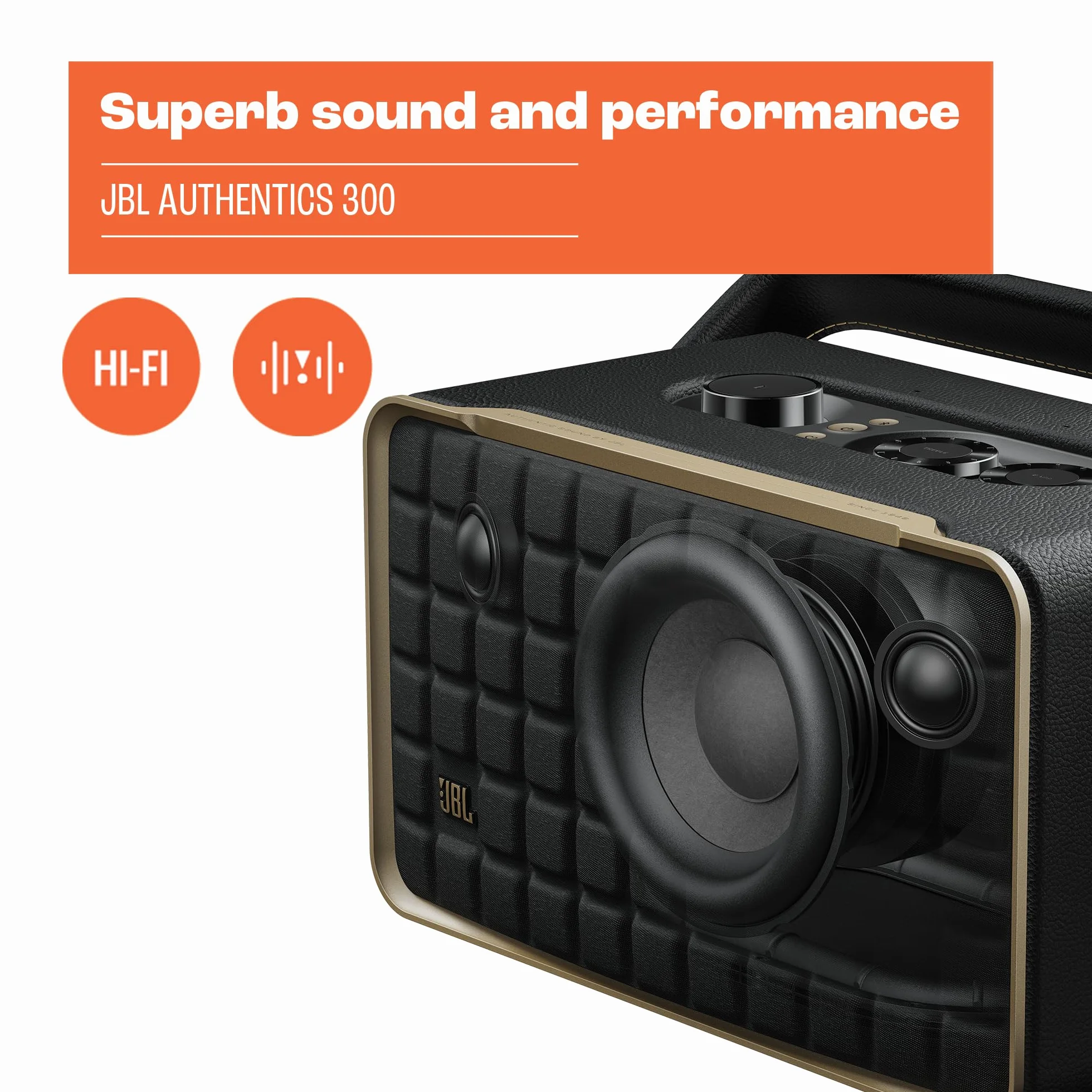 JBL Authentics 300 Enceinte intelligente portable WiFi Bluetooth noire