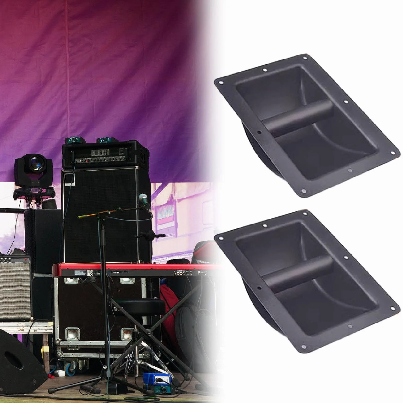 predolo Ensemble de 2 Poignées pour Haut-Parleurs Encastrés, Poignée de Haut-Parleur Audio Encastrée, Accessoires de Transport, pour Transporter Vos Enceintes Toute Confiance, S