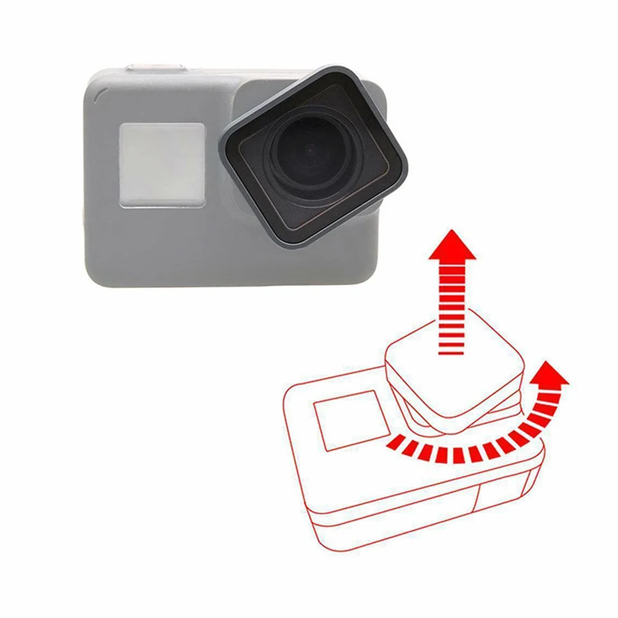 NMD&LR Couvercle D'objectif De Remplacement D'appareil Photo pour Gopro Hero 5 6 7, Pièces De Réparation D'objectif Anti-Rayures Accessoires D'appareil Photo Compatibles pour Gopro Hero 5/6/7 Black