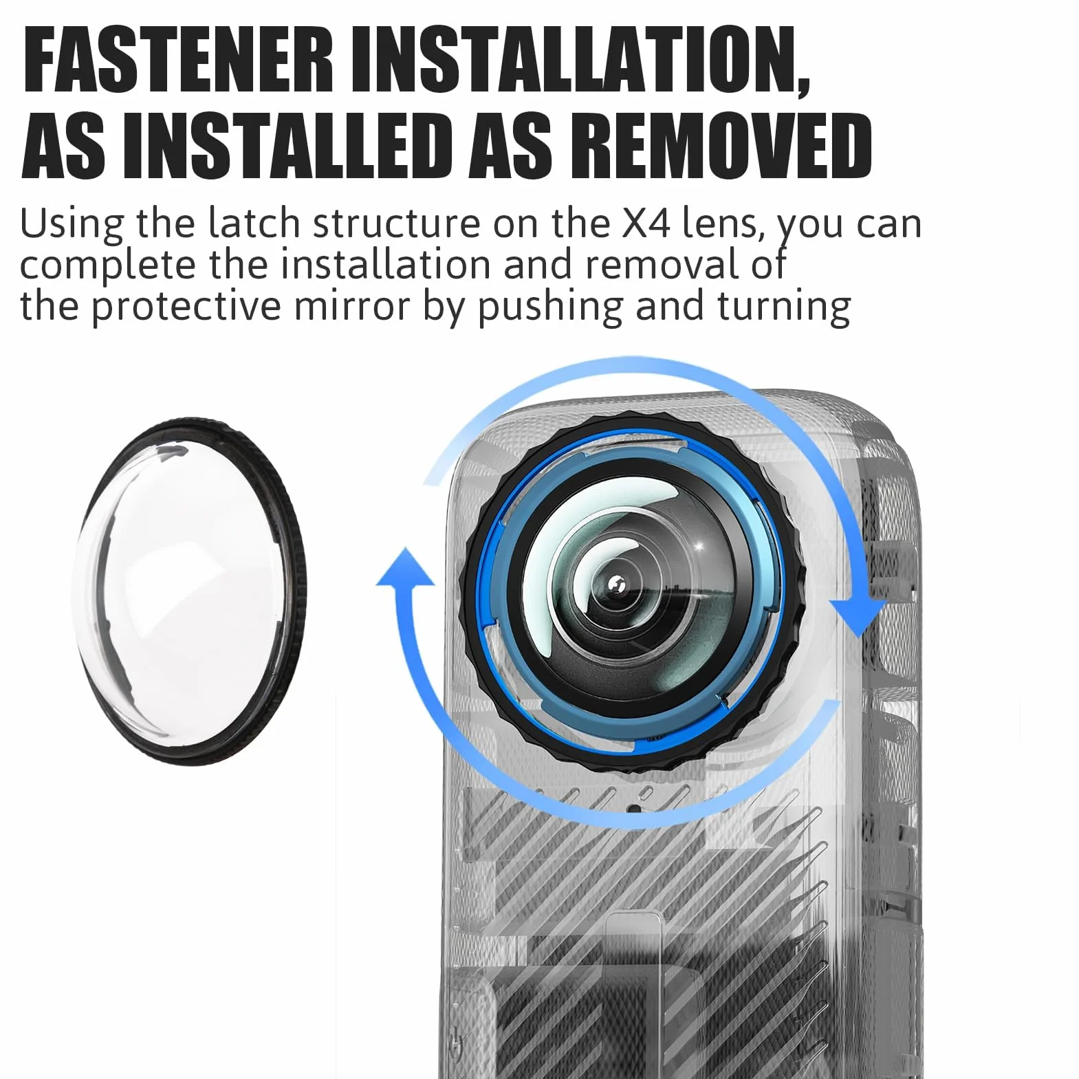 Insta360 X4 Protecteurs de Lentille Panoramique Verre Trempé Ultra-Clair Housse de Protection