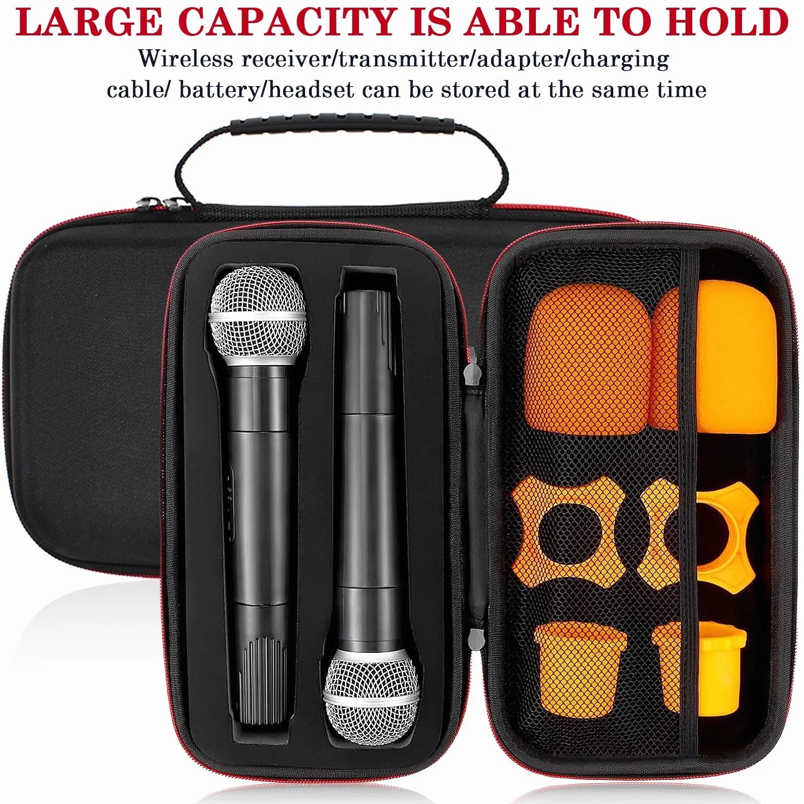 Étui pour Microphone USB sans Fil - Boîte de Rangement Antichoc pour Microphone Karaoké - Voyage en Plein Air
