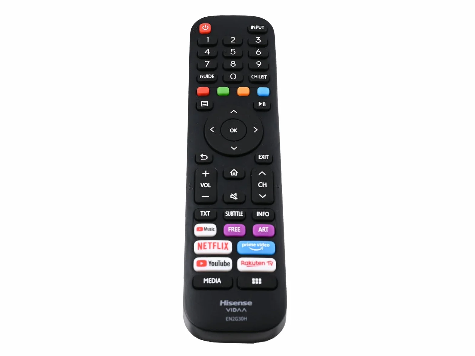 HISENSE EN2G30H VIDAA Télécommande Originale pour Hisense Ultra HD TV avec Touches de Raccourci pour Netflix Youtube & Rakuten TV