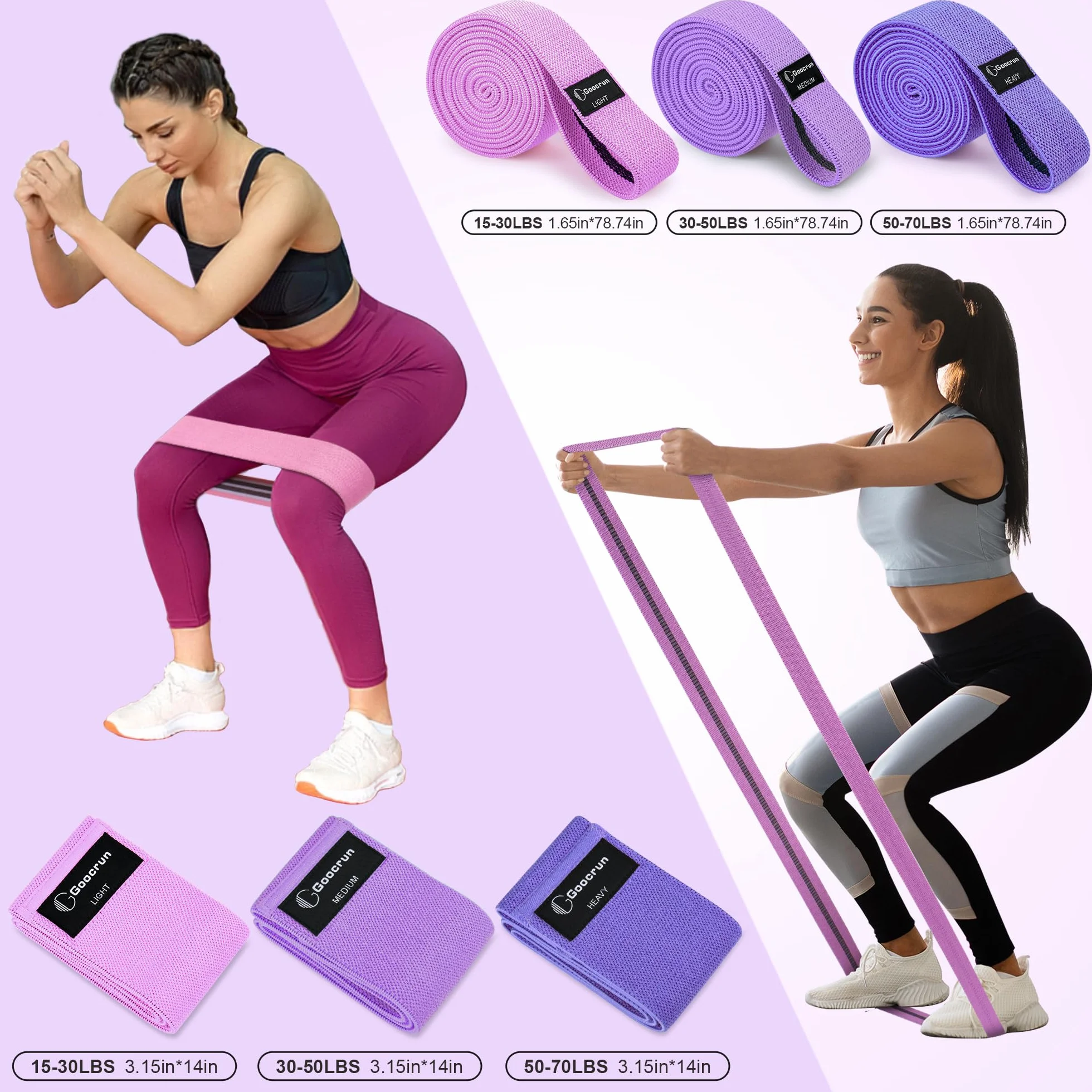 Goocrun Pilates Ring Set Exercise Equipment Resistance Bands