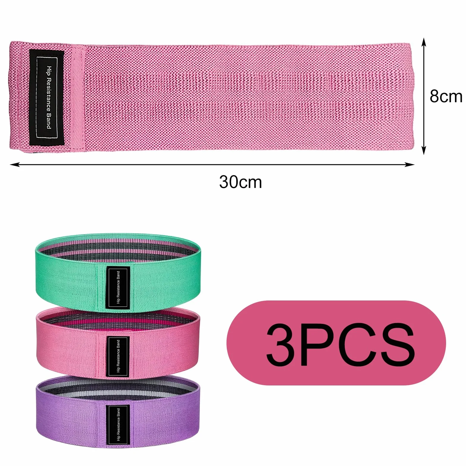Bandes Elastiques de Fitness Antidérapantes en Tissu, 3 Niveaux de Résistance pour Yoga, Fessiers, Sac de Rangement