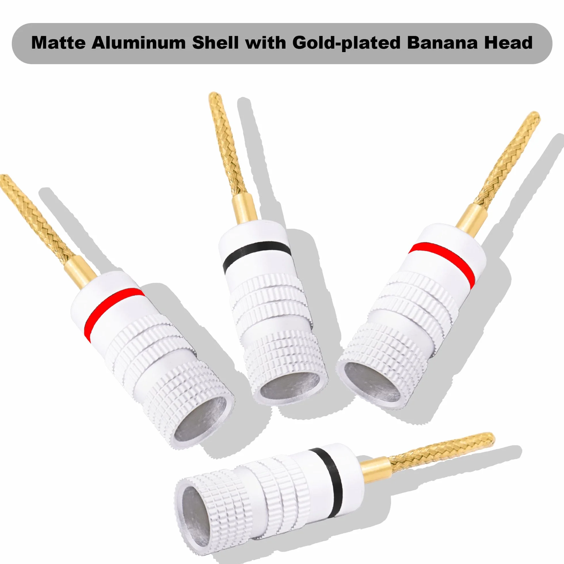 Flex Pin Banana Lot de 8 connecteurs tressés plaqués or 2 mm Soft Weaving Banana Pin Connectors Bornes sans soudure pour amplificateur, haut-parleur, câble audio maison
