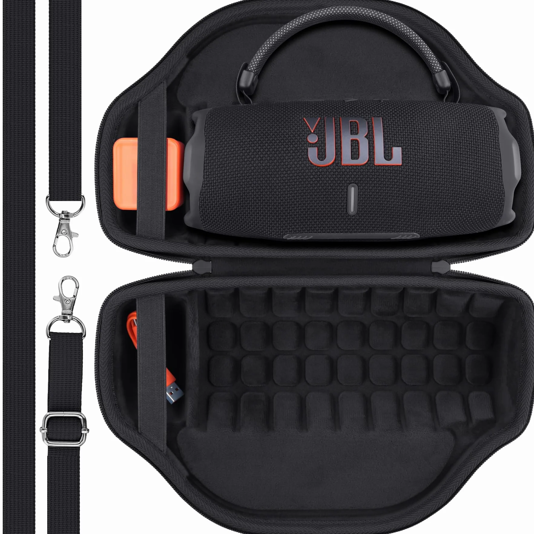 co2CREA Dur Étui de Voyage Rigide Housse Cas Coque pour JBL Charge 6 Haut-Parleur Bluetooth Portable, étui Seulement