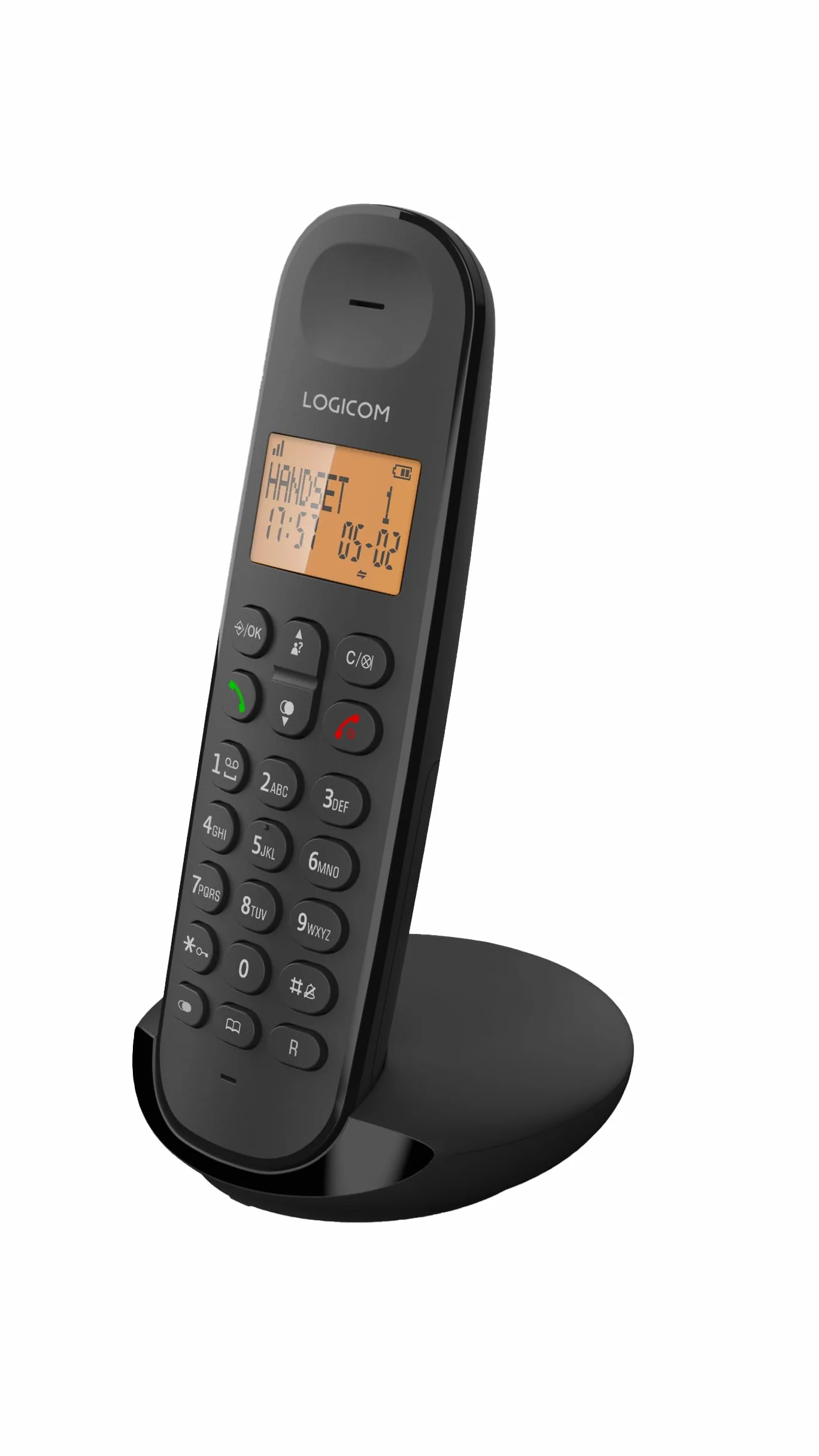 Logicom ILOA 100 Téléphone Fixe sans Fil sans Répondeur - Solo - Téléphones analogiques et dect - Noir