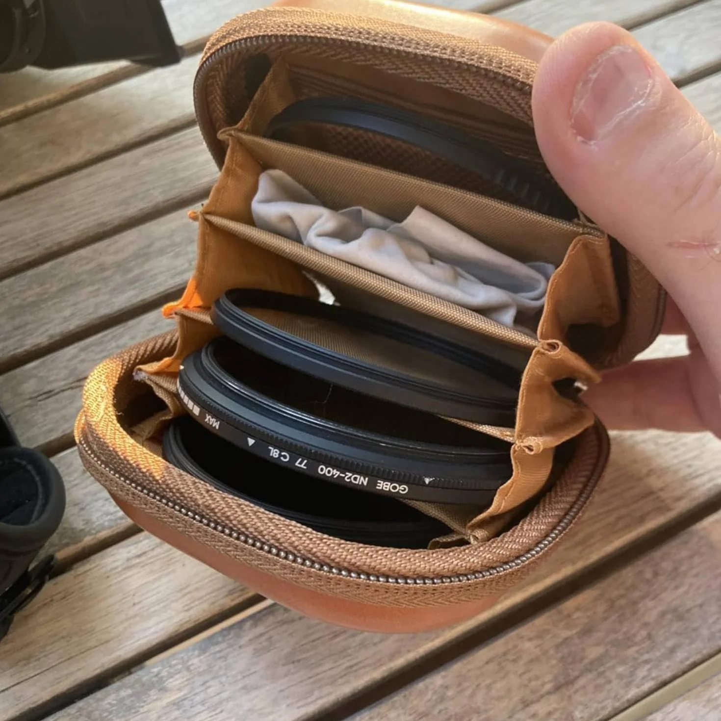 Tissting éTui de Rangement Filtre d'Objectif,PU Étui étanche Pochette pour Filtre D'objectif étui de Transport pour 5filtres Jusqu'à 82mm Étui de Filtre pour Objectif