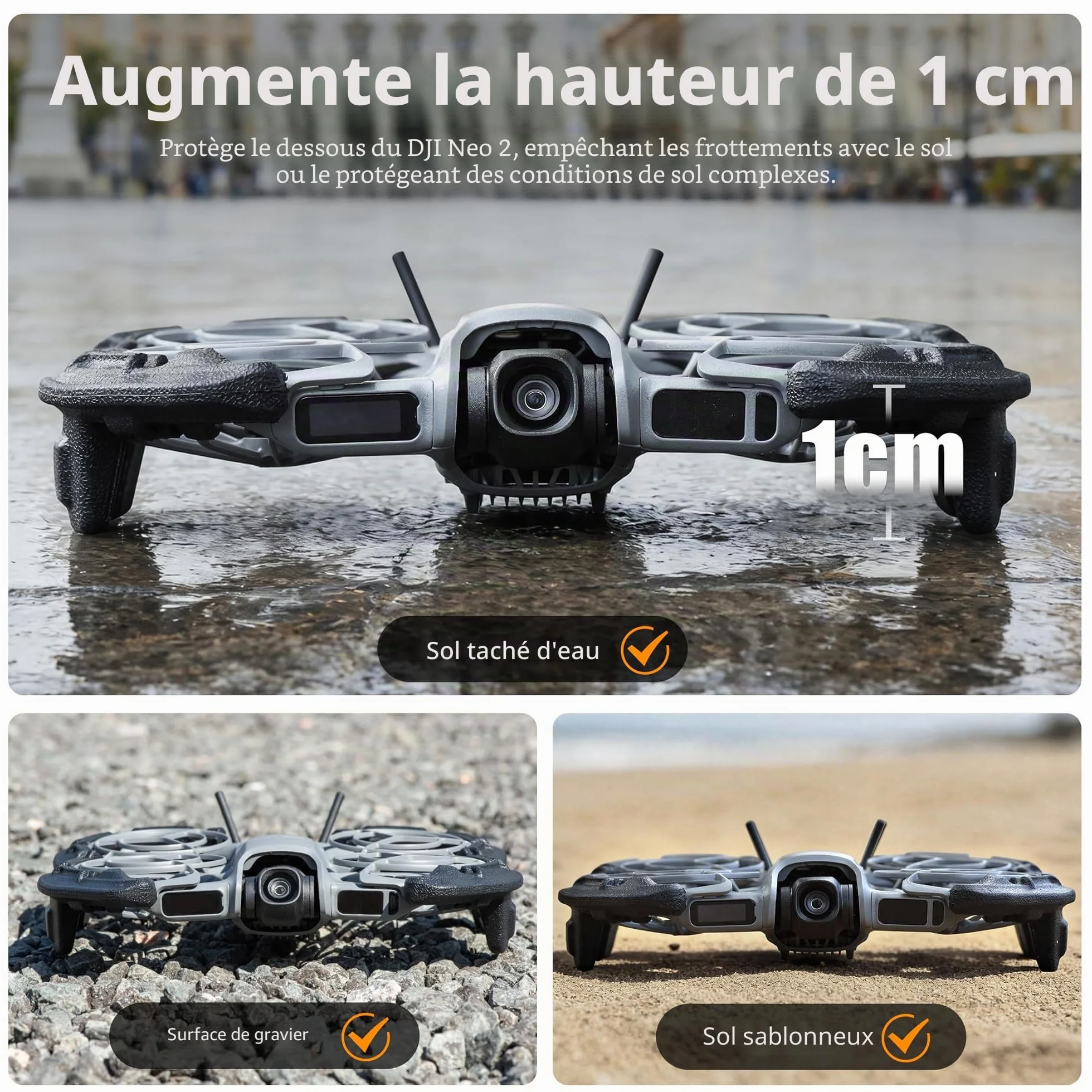 STARTRC Protège-hélice Neo 2 - Protection d'hélice EVA pour DJI Neo 2 - Couvercle d'augmentation de la hauteur pour DJI Neo 2 drone (noir)
