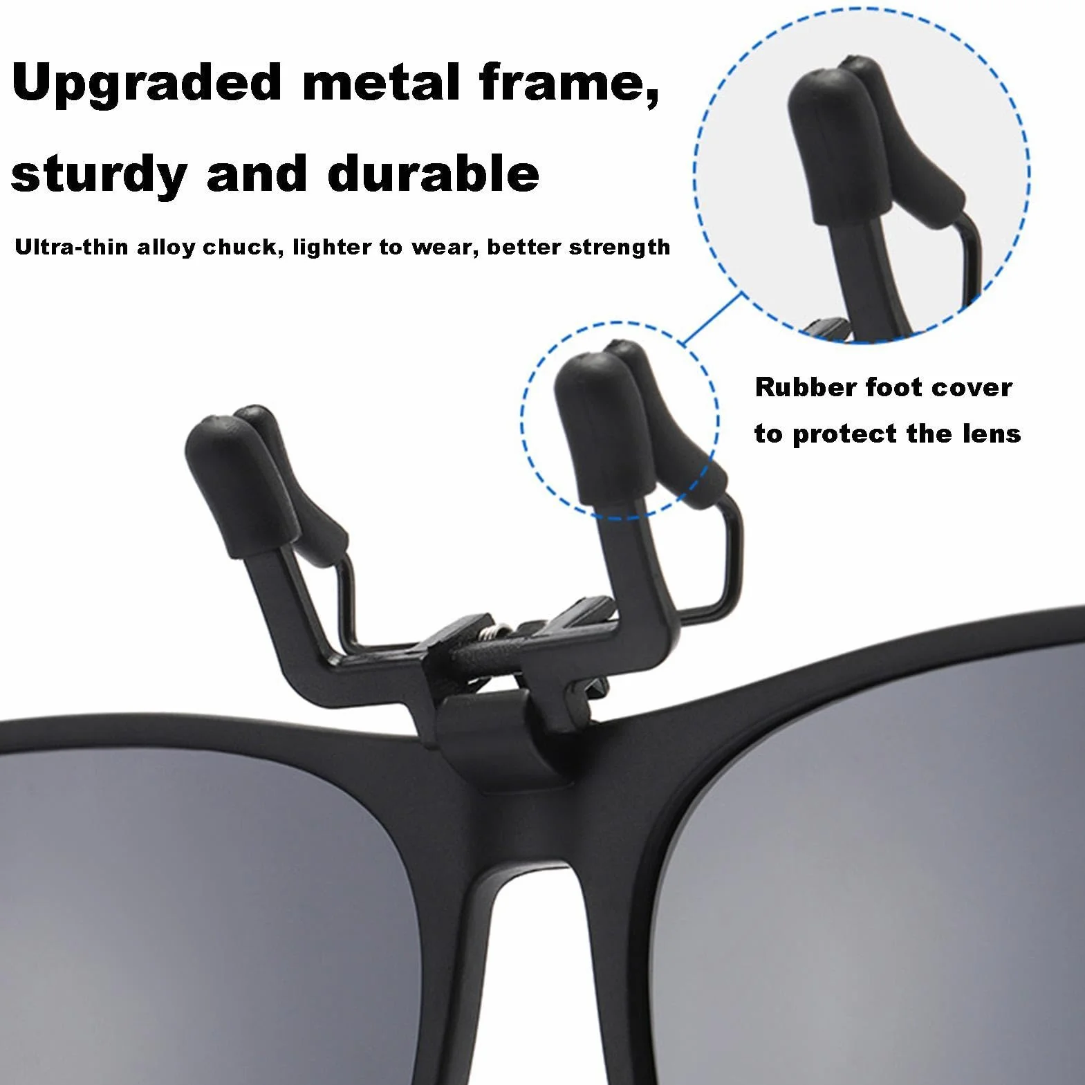 Lunettes Polarisées Rabattables À Clipser Protection UV Pour Pêche Conduite Voyages
