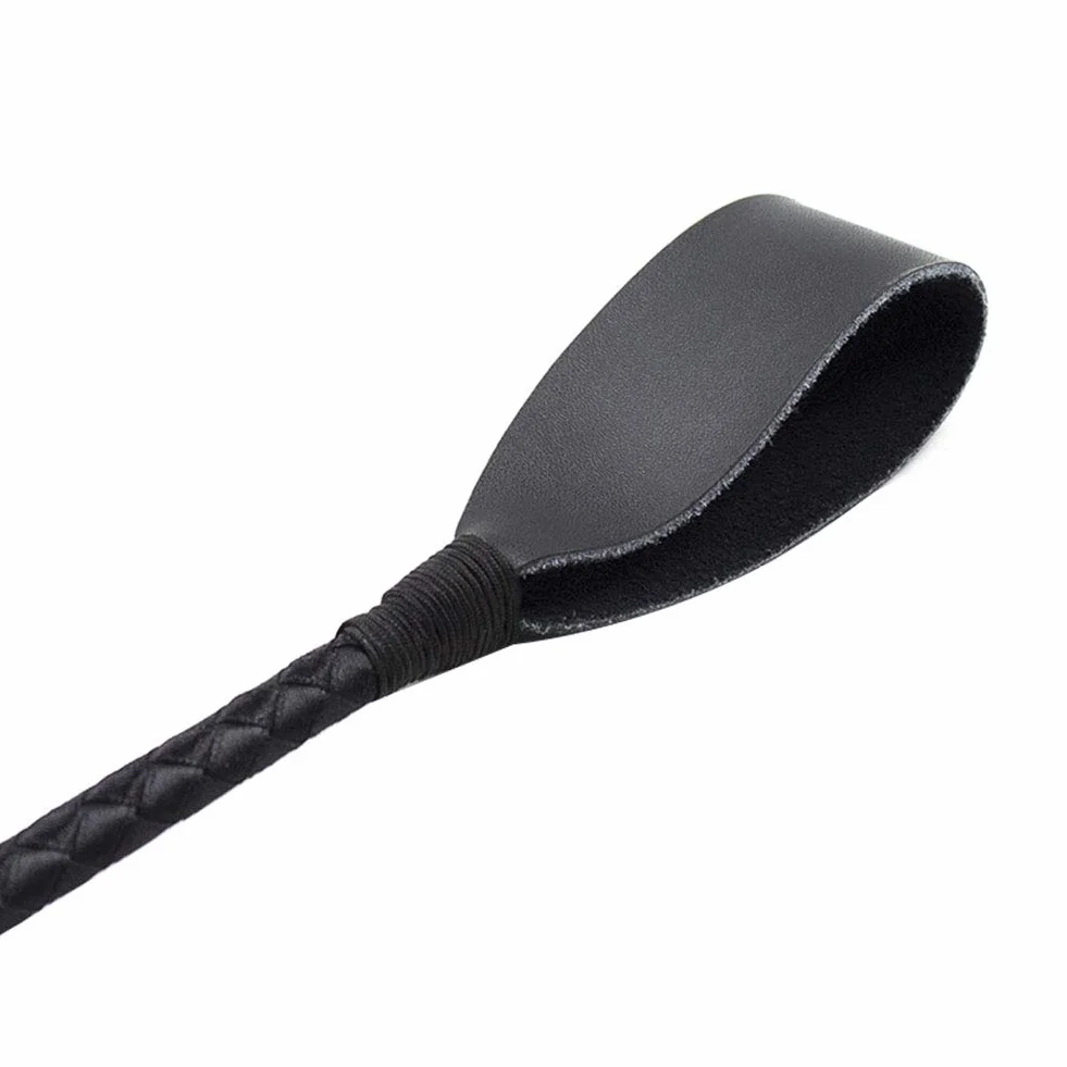 Kisbeibi Cravache pour chevaux d'équitation, manche en cuir PU, 30 cm