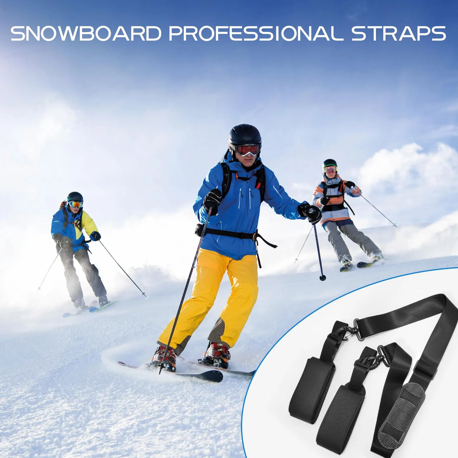 Sangle de Ski Réglable Bandoulière Porte-Équipement