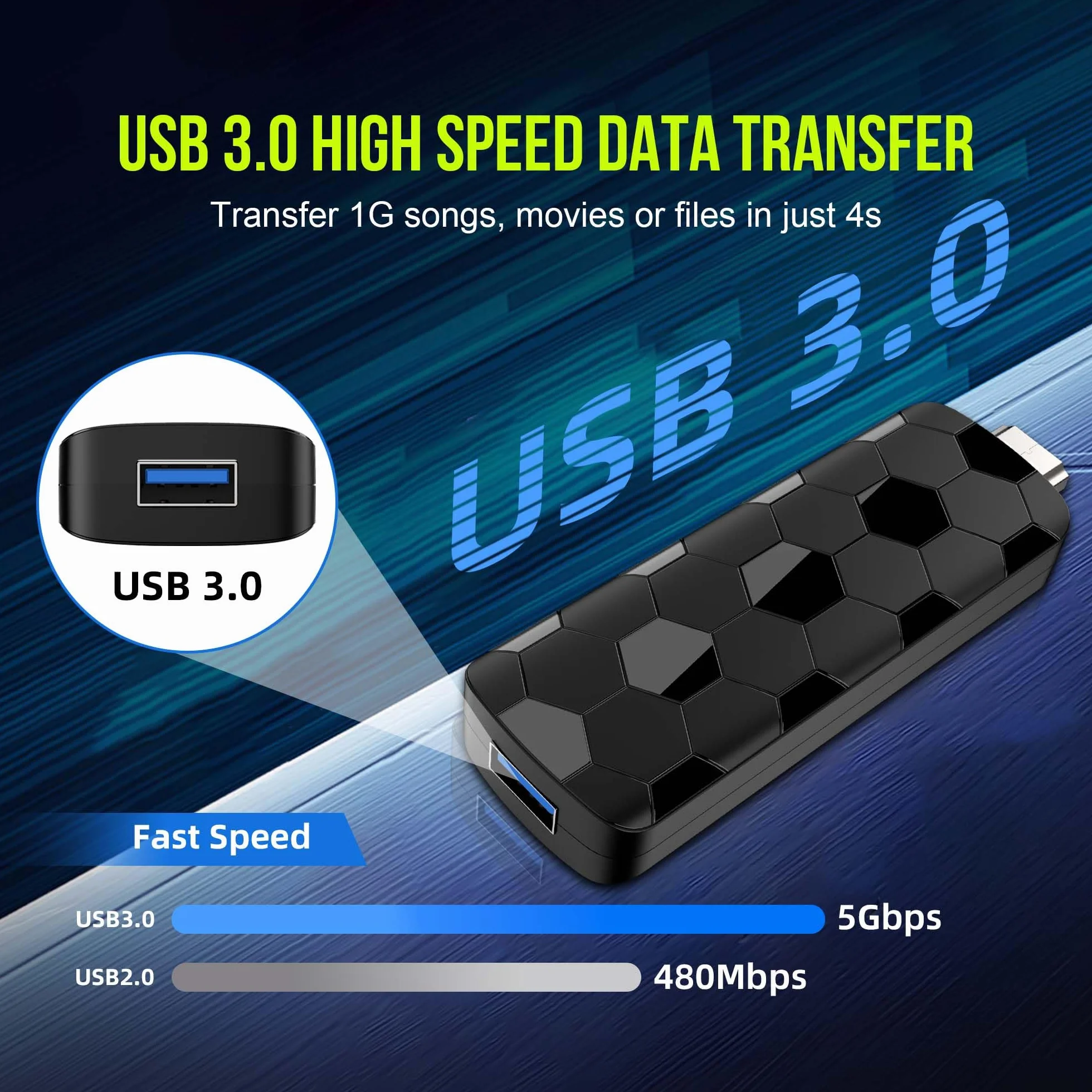Android TV Stick 14.0, 2 Go RAM + 16 Go ROM, Puce RK3518, WiFi Double Bande 2,4G/5,8G, BT5.4, HDMI 2.0, 8K HD, Noir