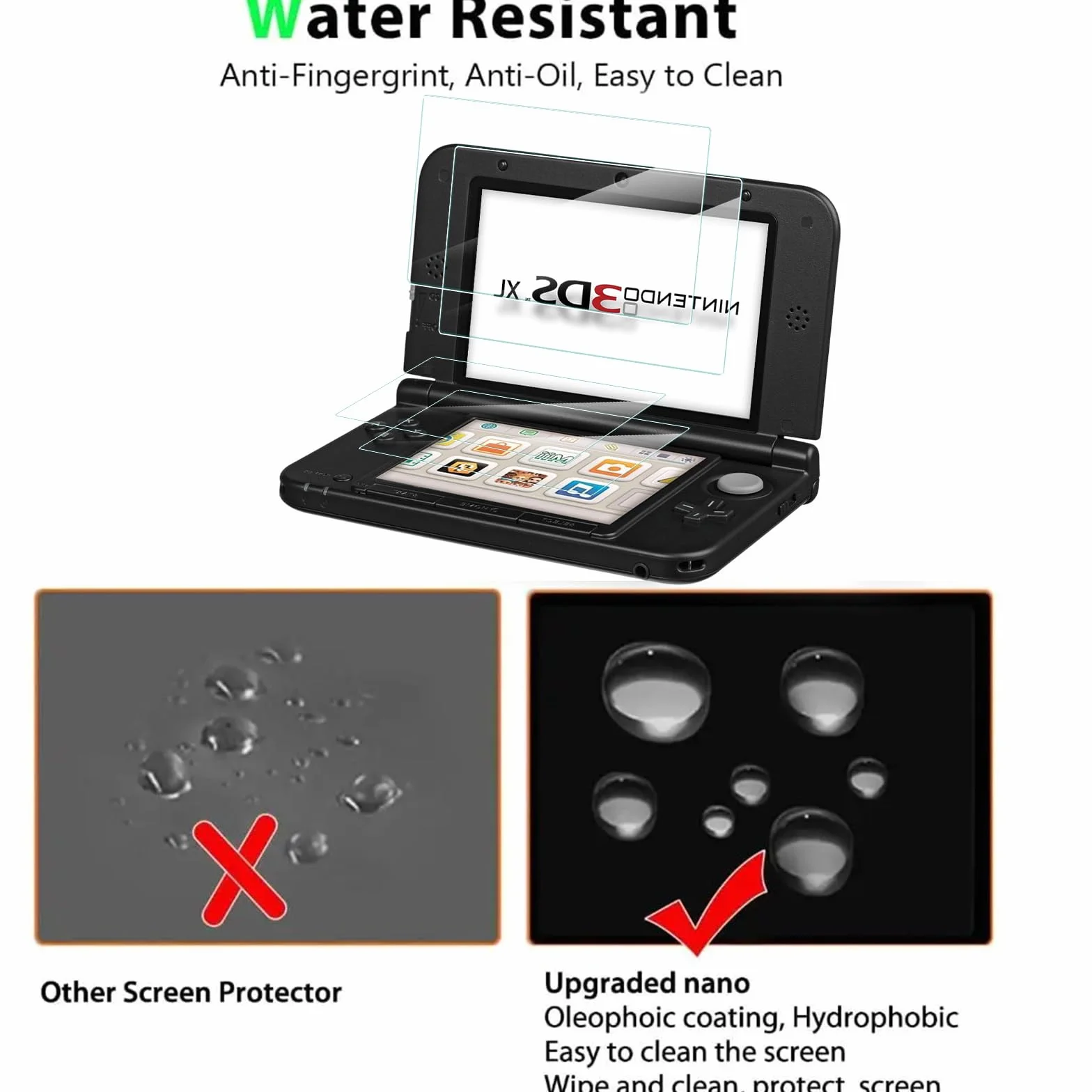 MEMELOKA Verre Trempé pour Nintendo 3DS XL/3DS LL, 2+2 Pièces 9H Dureté [Anti-Rayures][Sans Bulles][Haute Définition] Protection Écran