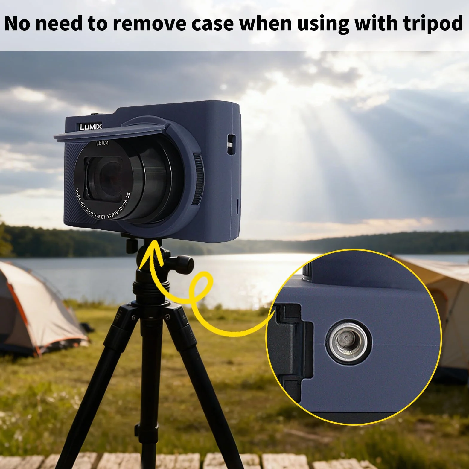 Panasonic Lumix ZS99/TZ99 Coque avec Protection d'écran et Objectif, Bleu Marine