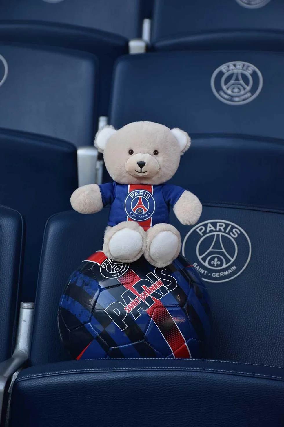 Peluche Mascotte Ours PSG 23 cm Licence Officielle Paris Saint-Germain Maillot Amovible Souvenir Fan Foot