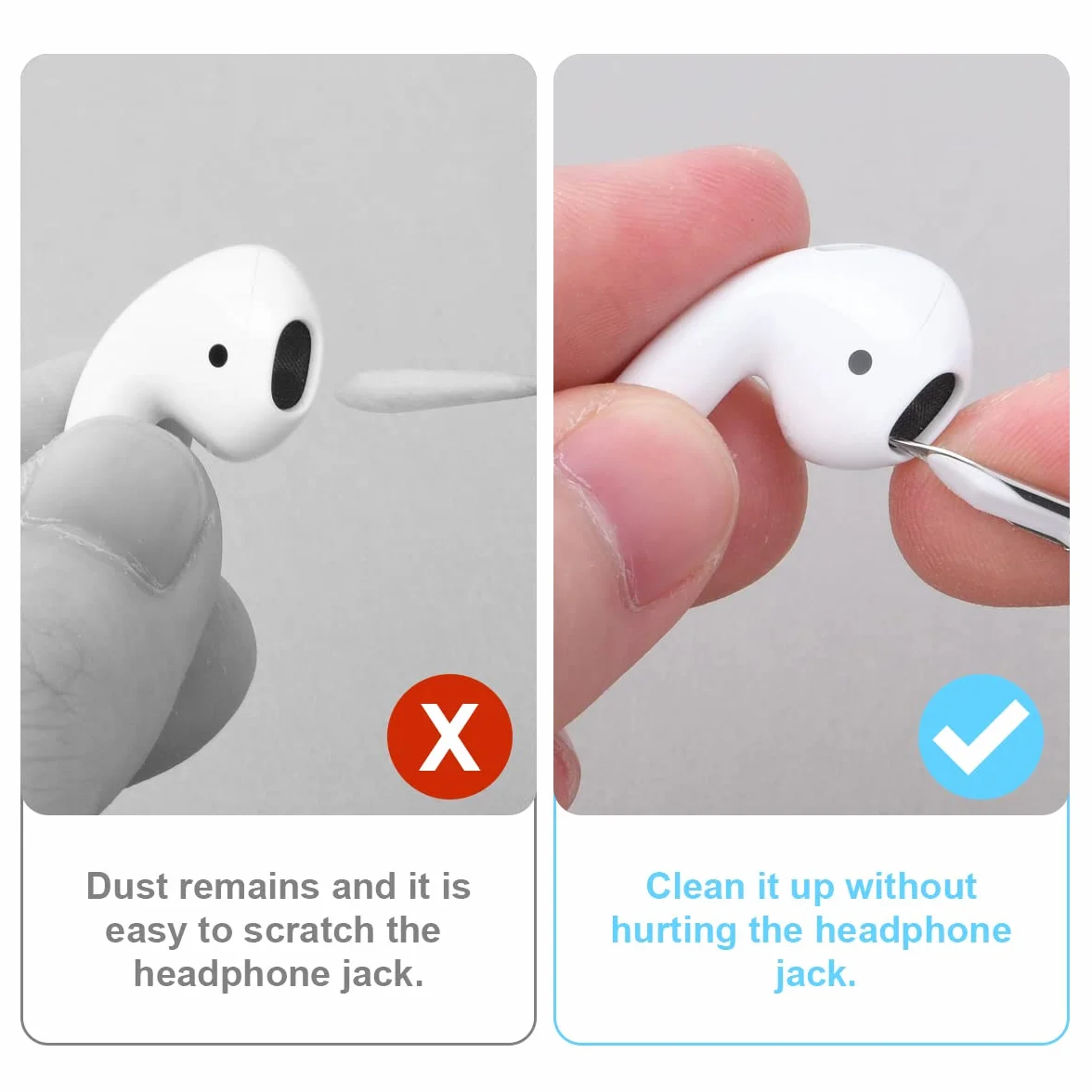 Vicloon Nettoyeur Airpods,3 in 1Kit Nettoyage pour AirPods avec Brosse en Microfibre Douce pour Écouteurs Bluetooth Appareil Photo/Port Téléphone Phone