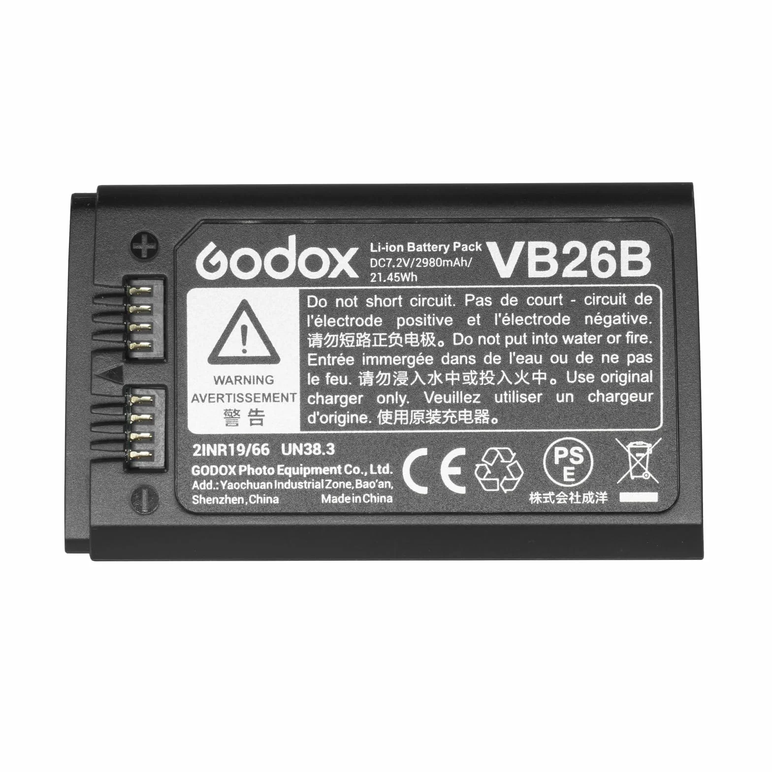 GODOX V1 Batterie VB26B VB26A Batterie de Remplacement, 2980mAh Batterie pour Godox V1S V1C V1N V1F V1O V860III V850III AD100Pro MF-R76 Camera Flash Speedlite