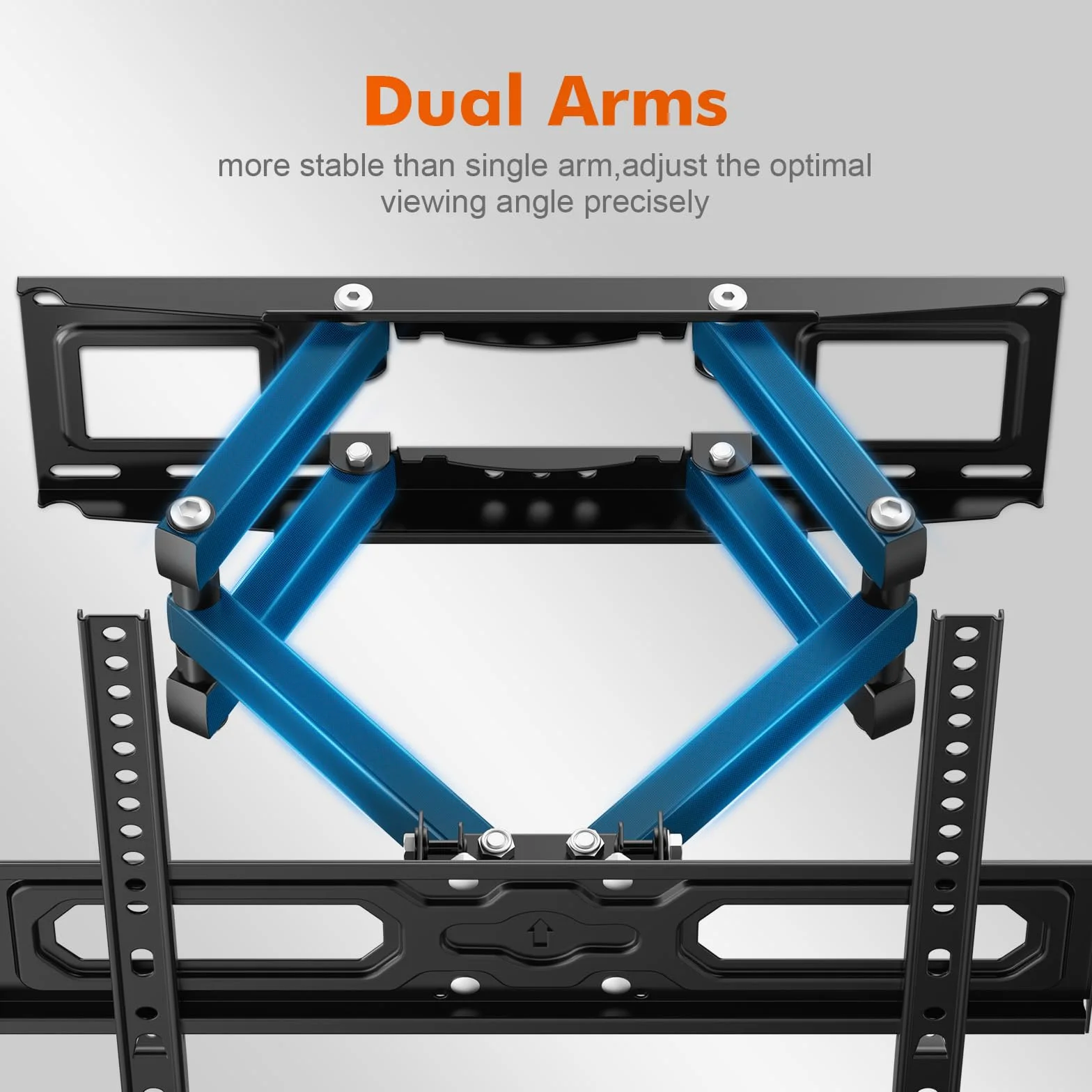 GRIFEMA GB1006-4 Support Mural TV 26-65 Pouces, Fixation Murale TV Contenir Jusqu'à 35KG, Accroche Television Mural Orientable,Inclinable et Extensible, Max Vesa 400x400mm pour Plat/Incurvé