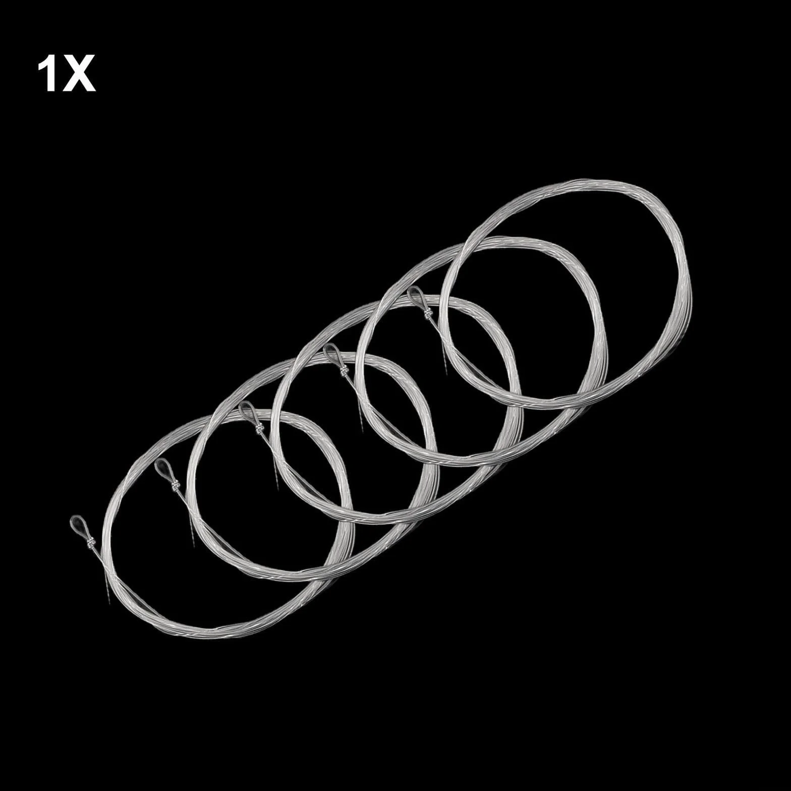 Lot de 5 lignes de pêche à la mouche en nylon transparent invisible avec boucle pré-attachée pour truite, bar, brochet