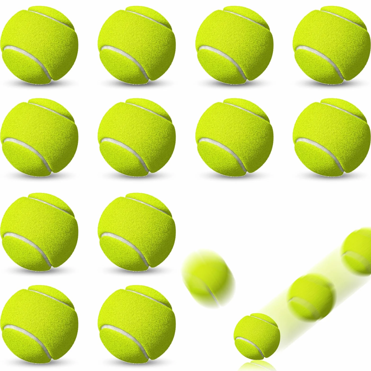 Balles de Tennis Jaune 12 Pièces pour Compétition Entraînement Chien