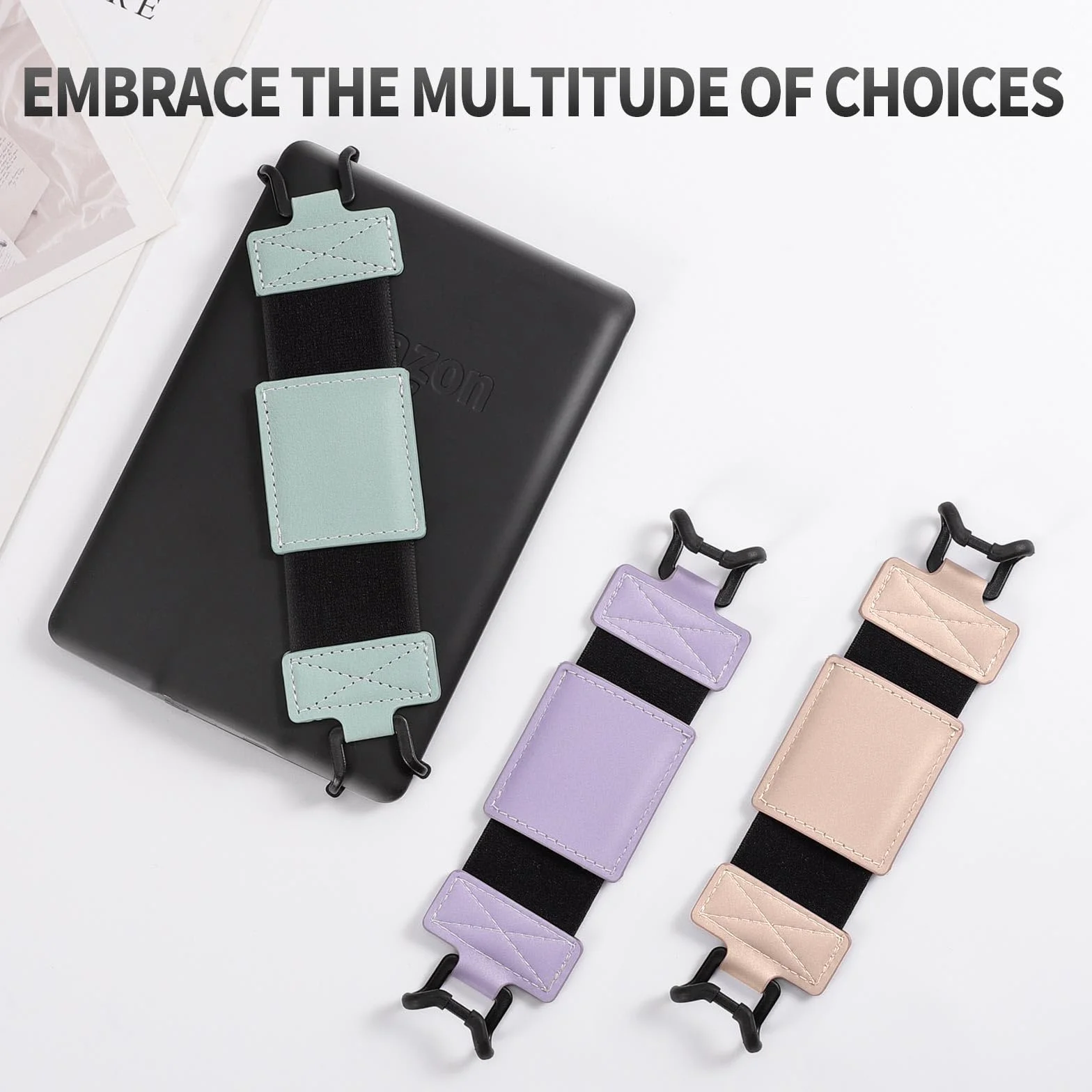 MoKo Dragonne Souple pour 6-8" eReaders Fire Tablet -Kobo/Voyaga/Sony Kindle E-Book, Sangle de Sécurité Tablette Polyvalente à Haute Élasticité Légère Support Antidérapante, Menthe Verte