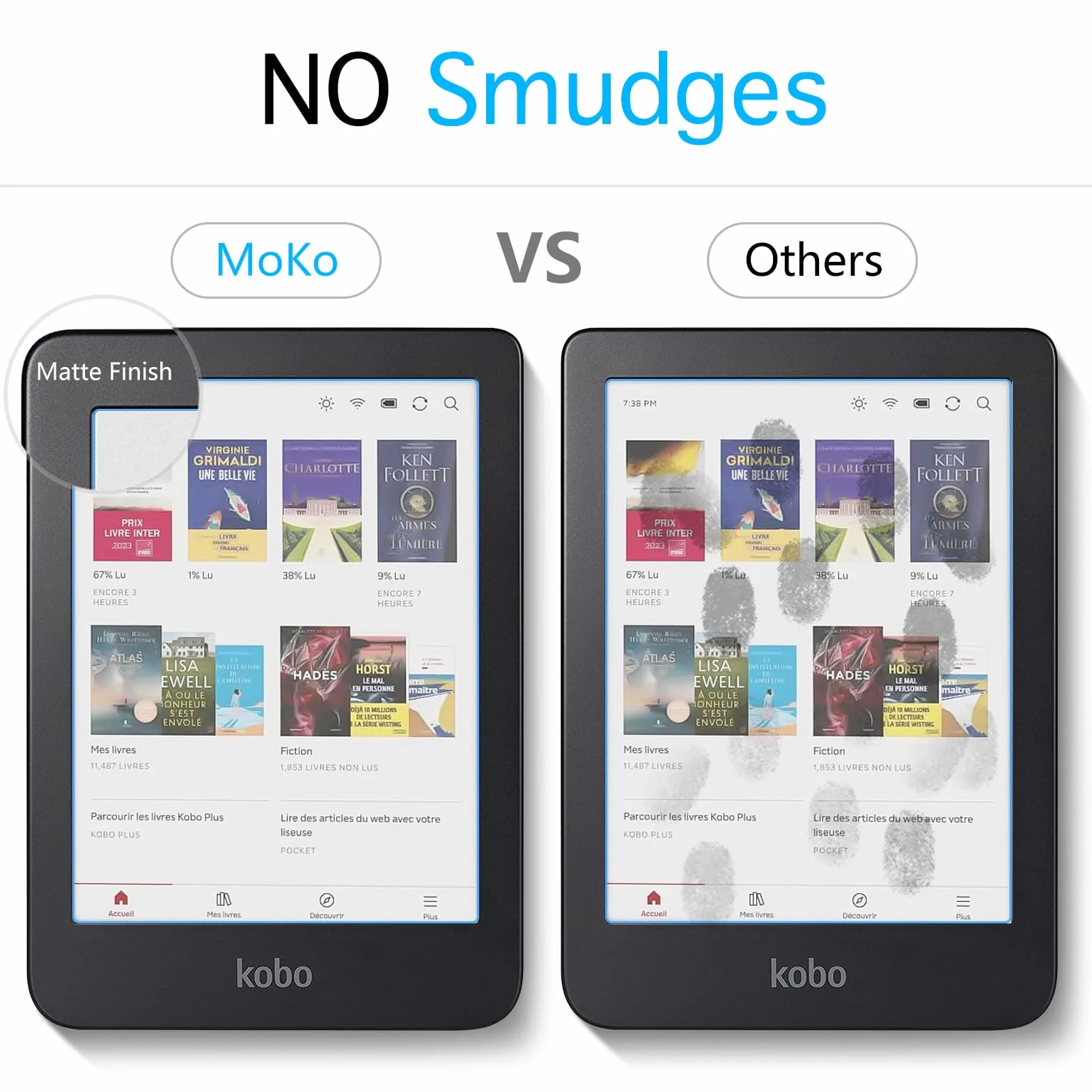 MoKo Lot de 2 Film de Protection Compatible avec Kobo Clara Colour/Kobo Clara BW 6" 2024/2025, 2 Protecteur d'Écran en Pet Anti-Reflet Couvert Complètement Anti-Rayure, Matte Film pour Clara 2E