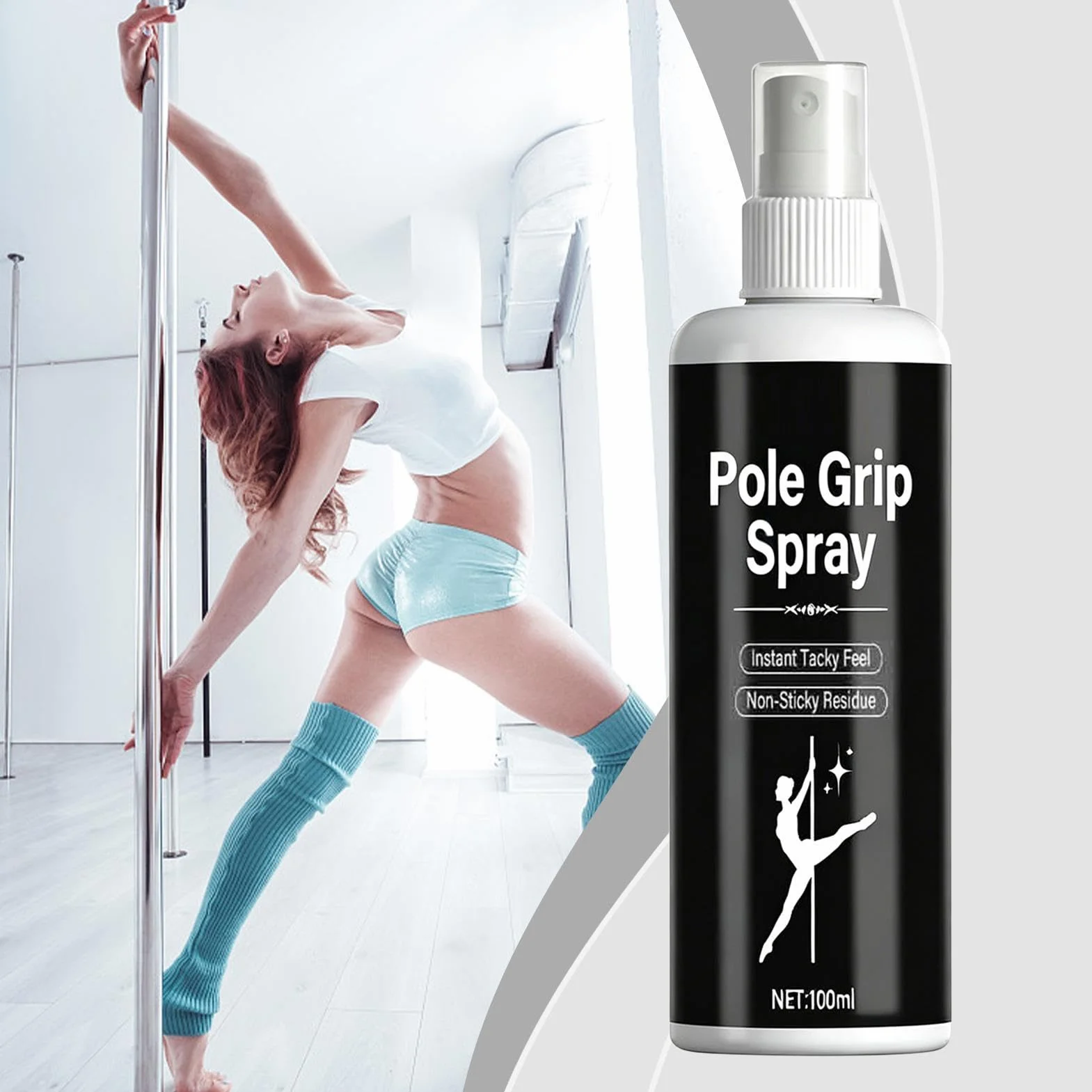 Spray Grip pour Pole Dance - Brume Asséchante 100ml - Renforçateur d'Adhérence - Entraînement, Gym, Yoga, Fitness