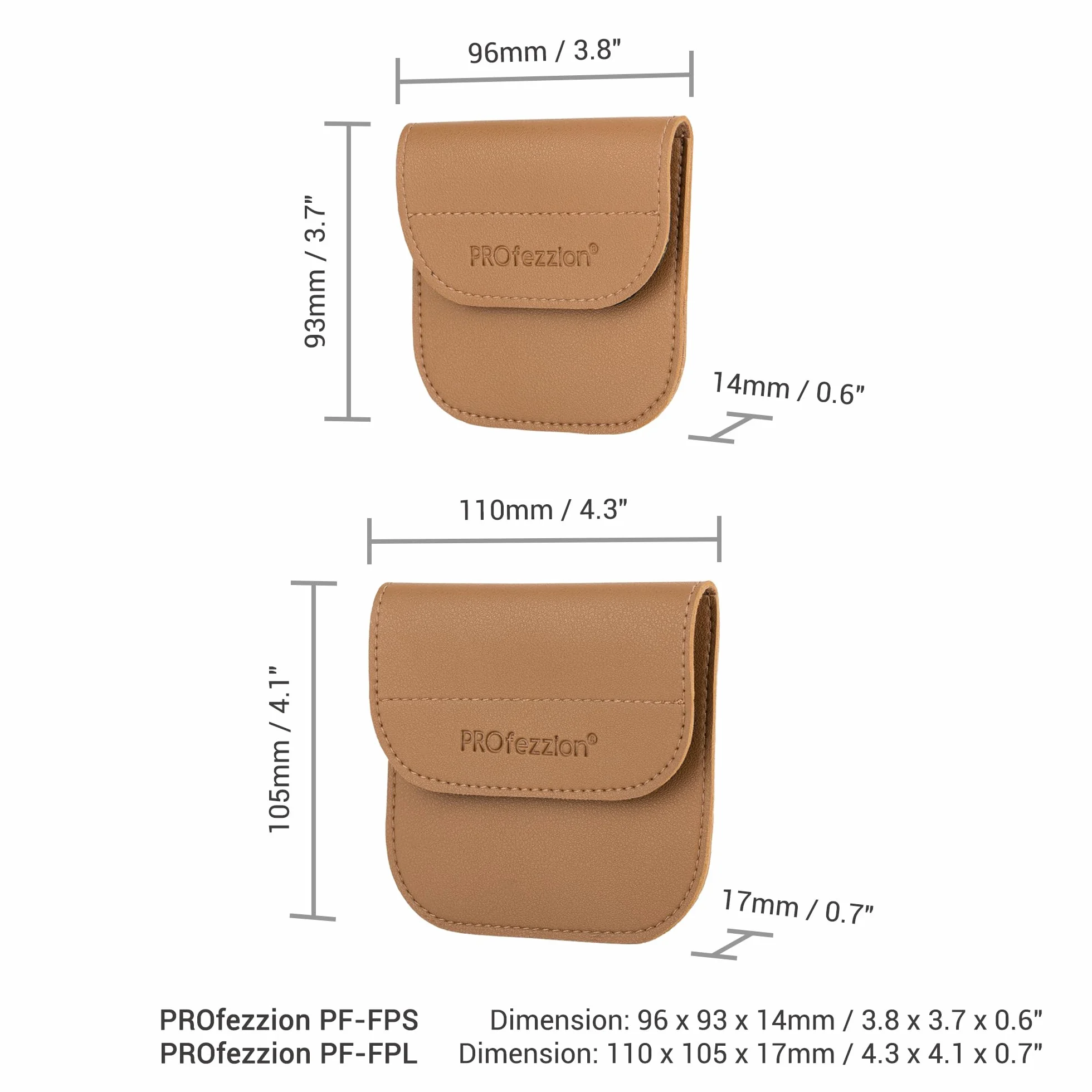 PROfezzion Pochette de rangement pour objectif d'appareil photo de luxe pour 1 filtre tels que UV, CPL, ND, filtre polarisant, filtre à densité neutre, filtre de diffusion noir jusqu'à 58 mm de