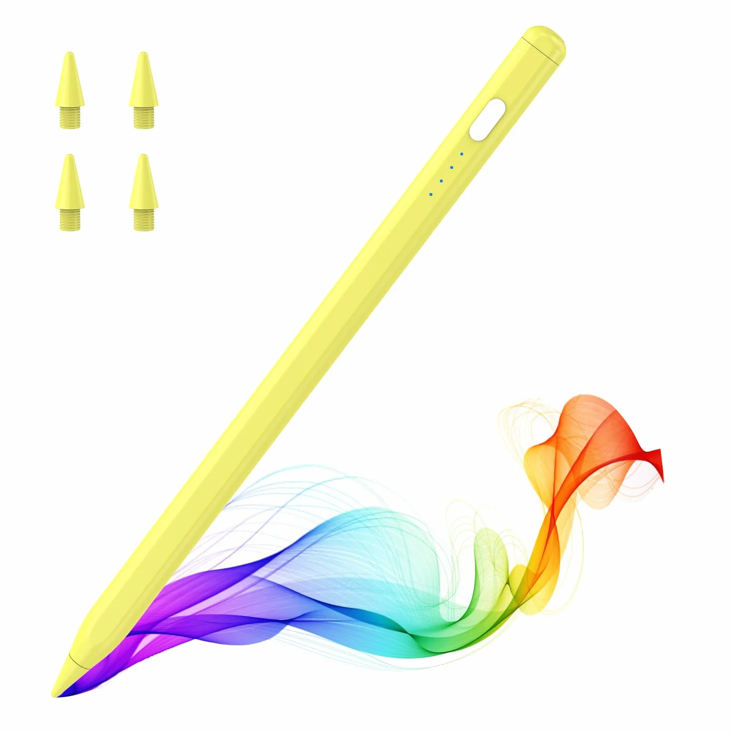 MoKo Pencil pour iPad (A16) 11e 10e 9e Gen, Stylet pour 2018-2026 Apple iPad 11-6, Mini 7-5, Air M3/M2 11"/13"/5/4/3, Pro M4 13"/12,9"/11" Sensibilité à L'Inclinaison,Chargement Rapide USB-C, Jaune