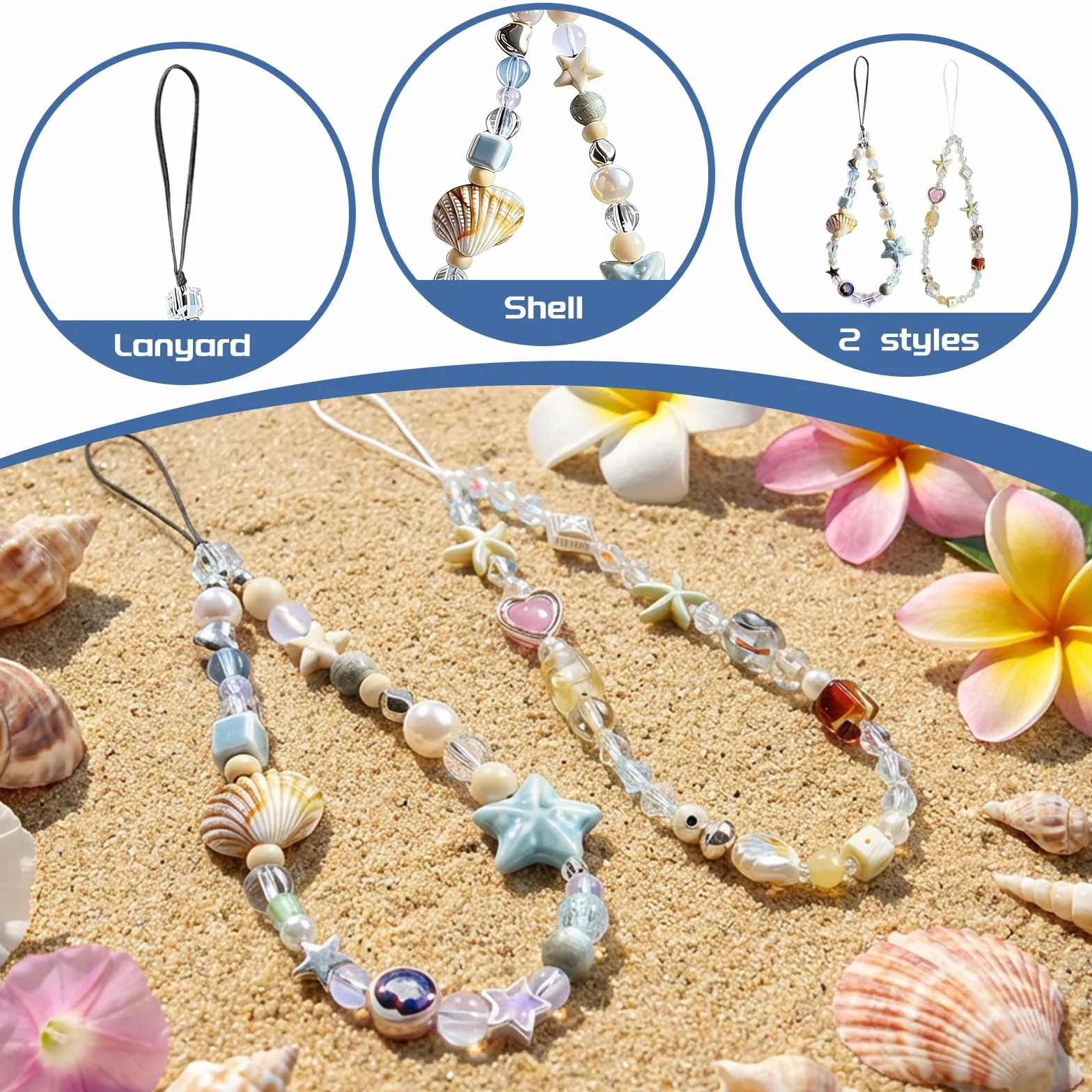 Strap pour téléphone Portable, Dragonne de Caméra, Collier de Perles, Accessoire Mignon, Pochette de Téléphone Universel pour iPhone 17 Pro Max