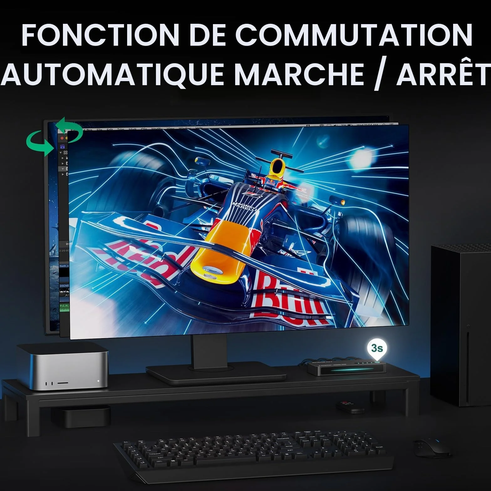 Switch HDMI 4K 120Hz 3x1, AVIDGRAM 8K HDMI Commutateur 3 In1 Out avec télécommande 2.1 Swicther Prise en Charge Automatique 8K 48Gbps pour Xbox Series X PS4 Pro PS5