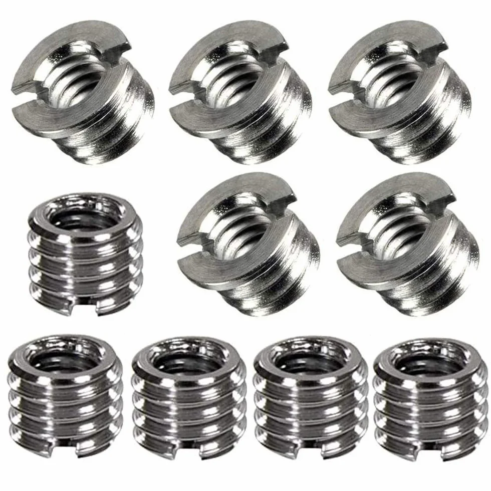 Greluma 10 pièces métal 1/4 "à 3/8" convertir Adaptateur de vis pour trépied Monopode rotule DSLR SLR（2 Types）