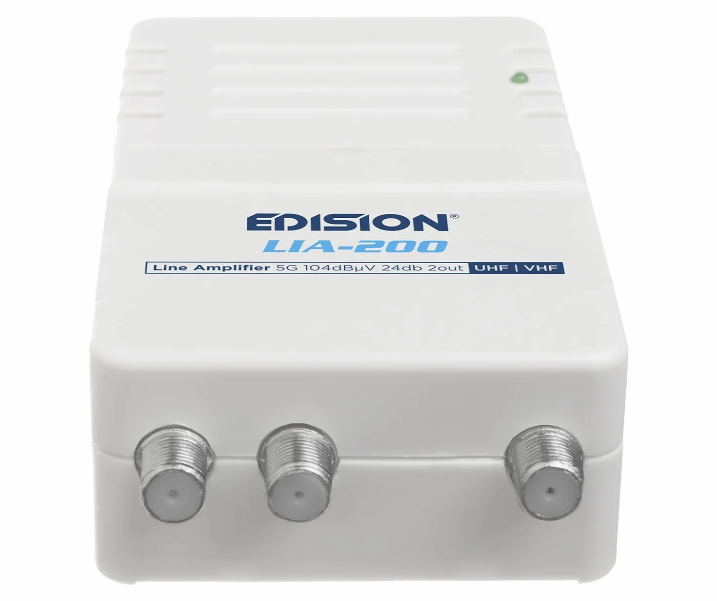 EDISION LIA-200 Amplificateur Antenne TV TNT intérieur UHF/VHF 12-24dB Réglable 104dBmV DVB-T/T2 Filtre 5G LTE 1 entrée 2 Sorties