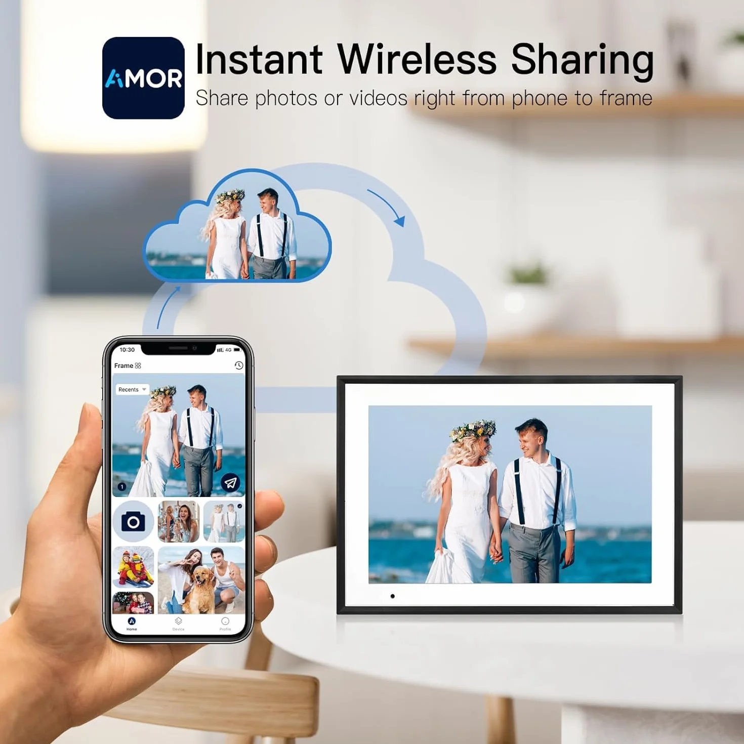Humblestead Cadre Photo Numérique WiFi 10,1 Pouces écran Tactile Intelligent 1280x800 IPS Noir