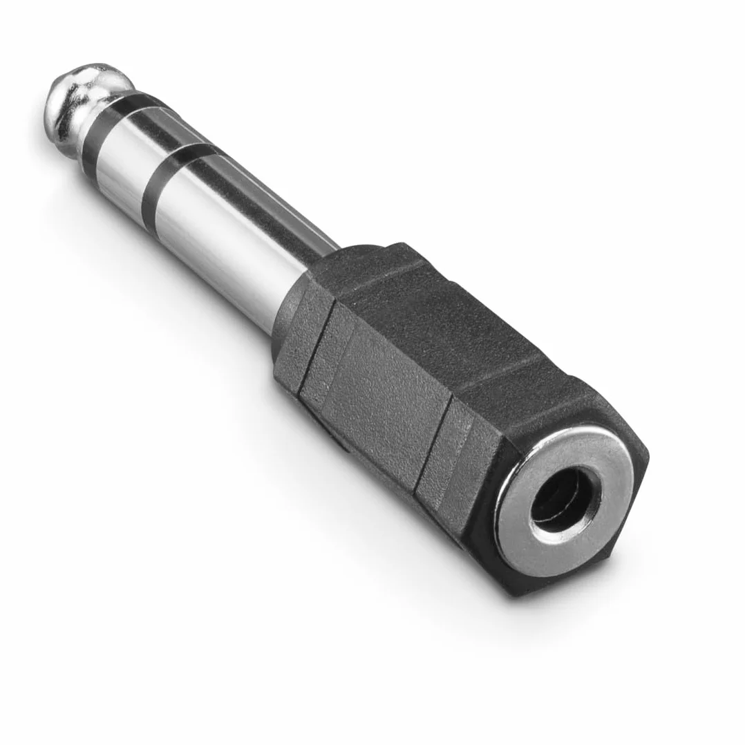 Hama Adaptateur Jack 6.35 vers 3.5 Garantie 10 Ans (Adaptateur Audio 6.35mm Mâle vers 3.5mm Femelle, Stéréo, Prise Casque, Audio Connecteur Stéréo pour Mélangeur Audio/Piano électrique/Clavier) Noir