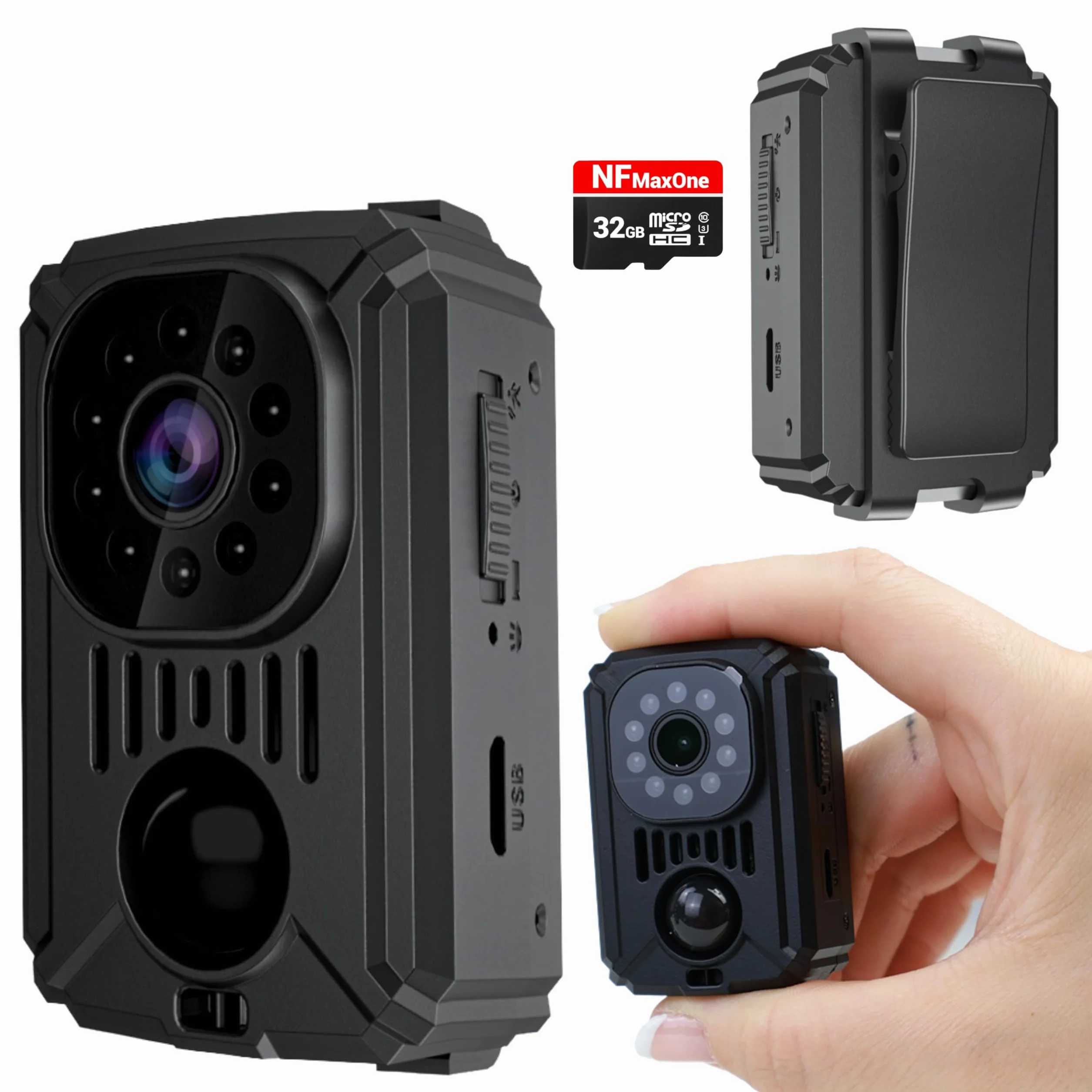 Mini Camera Espion sans WiFi – Camera de Surveillance sans Internet, Detecteur de Mouvement, Longue autonomie, Camera sans WiFi Voiture,Camera Espion Discrete, Invisible, MicroSD 32Gb, Camera Voiture